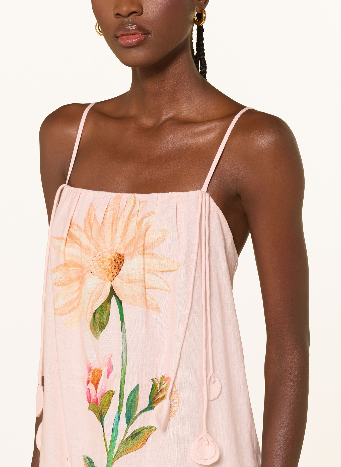 Barbour Jurk van linnen: ROSE CLAIR / ROOD / GROEN