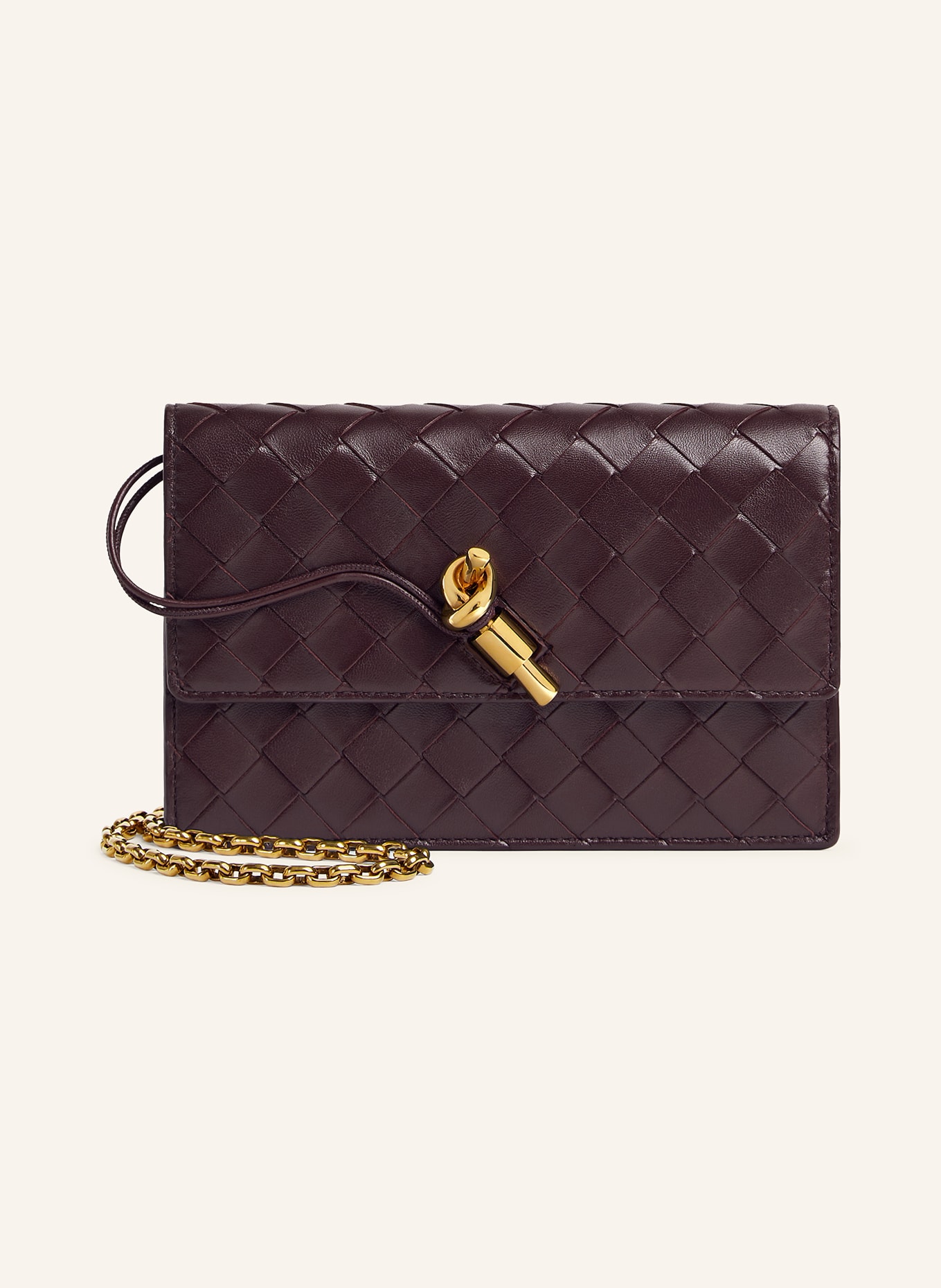 BOTTEGA VENETA Umhängetasche ANDIAMO: DARK BAROLO/MUSE BRASS