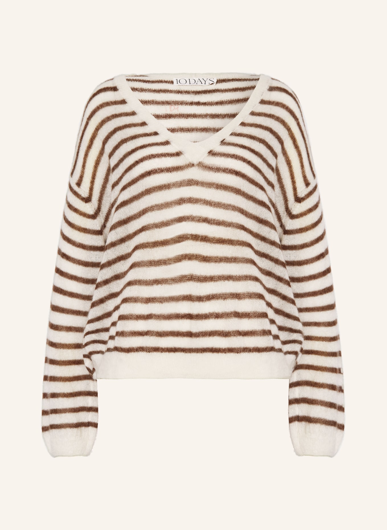 10DAYS Sweater with alpaca: CREAM / BROWN