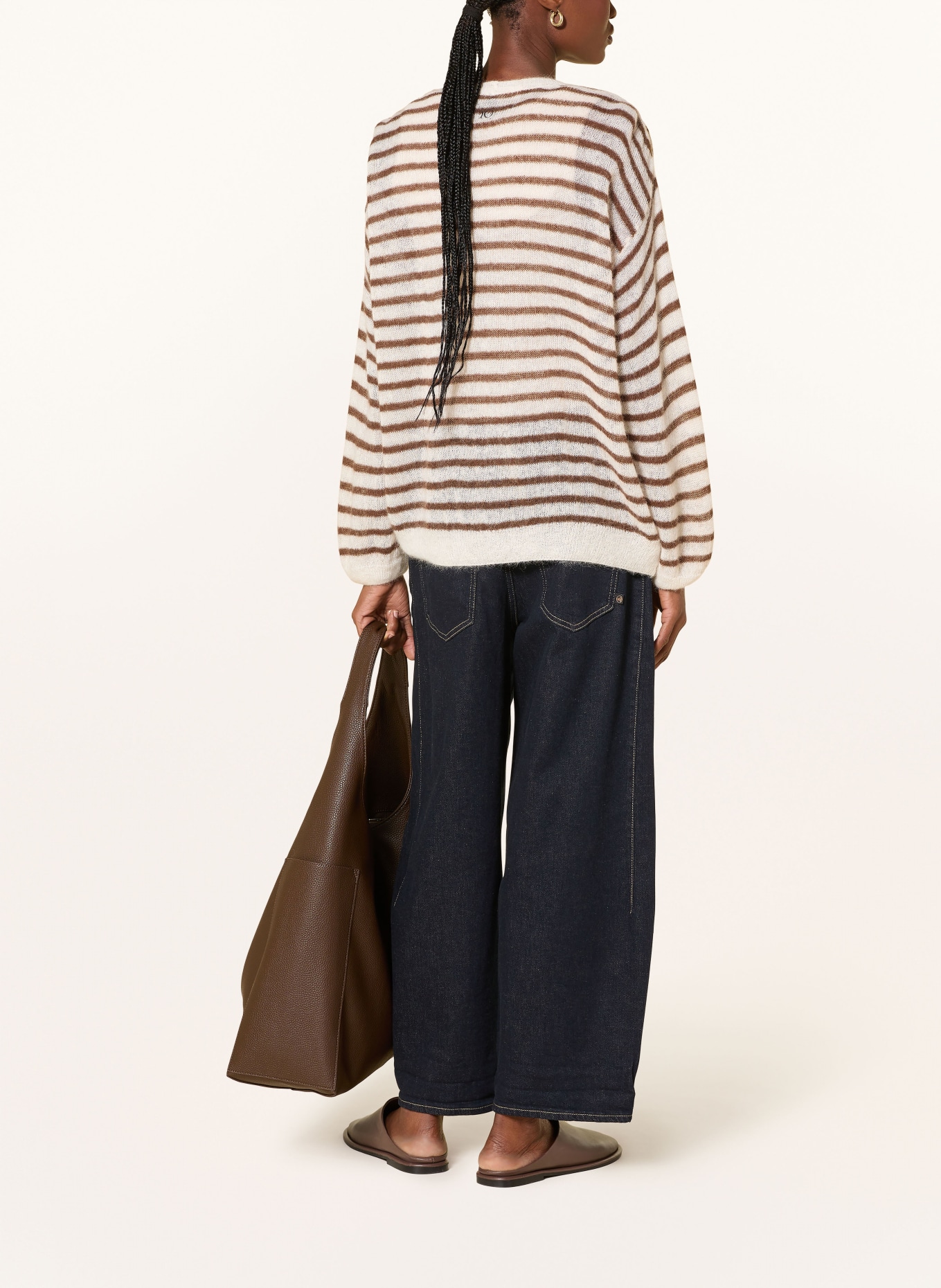 10DAYS Sweater with alpaca: CREAM / BROWN