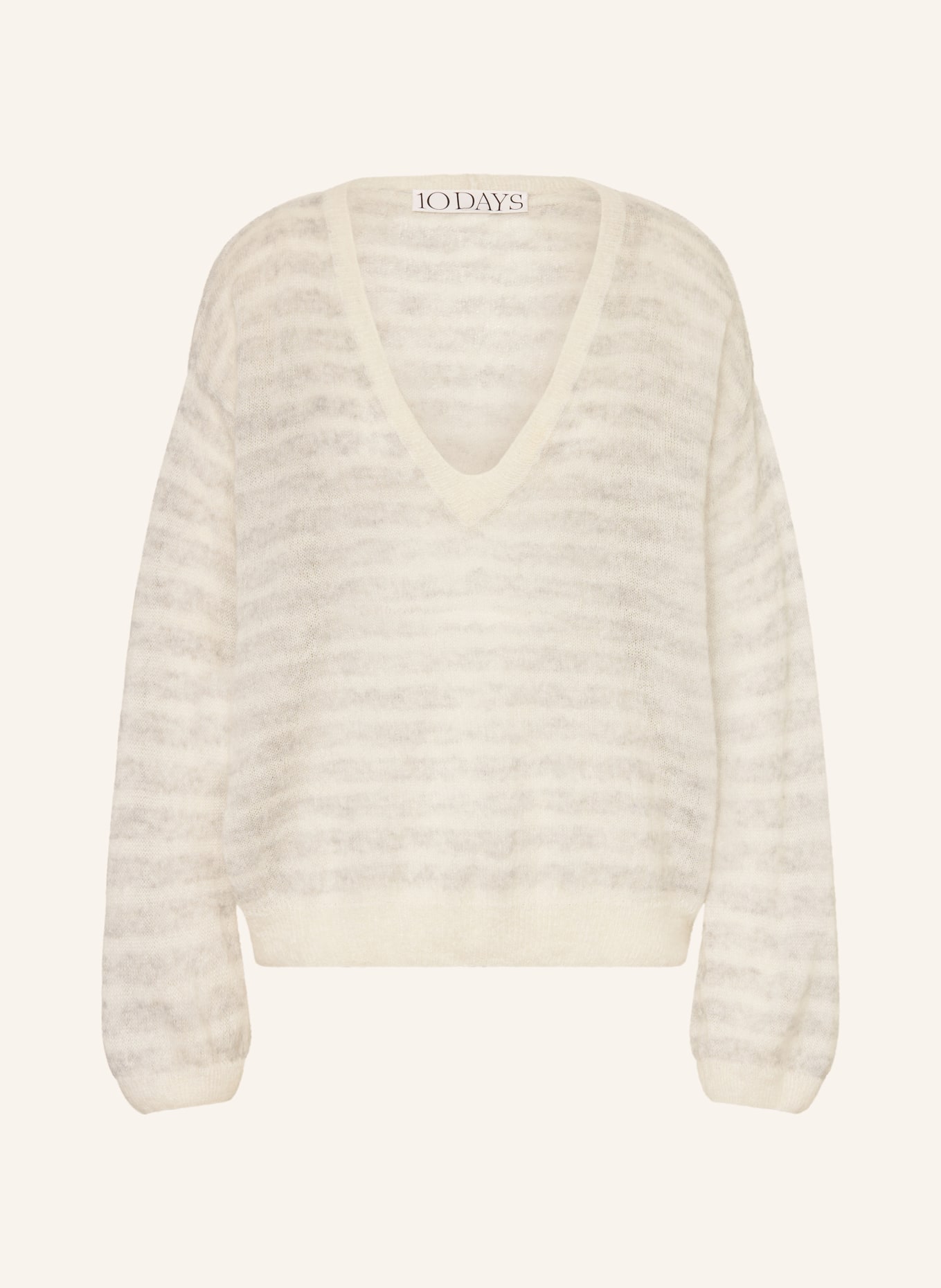 10DAYS Pullover mit Alpaka: CREME / HELLGRAU