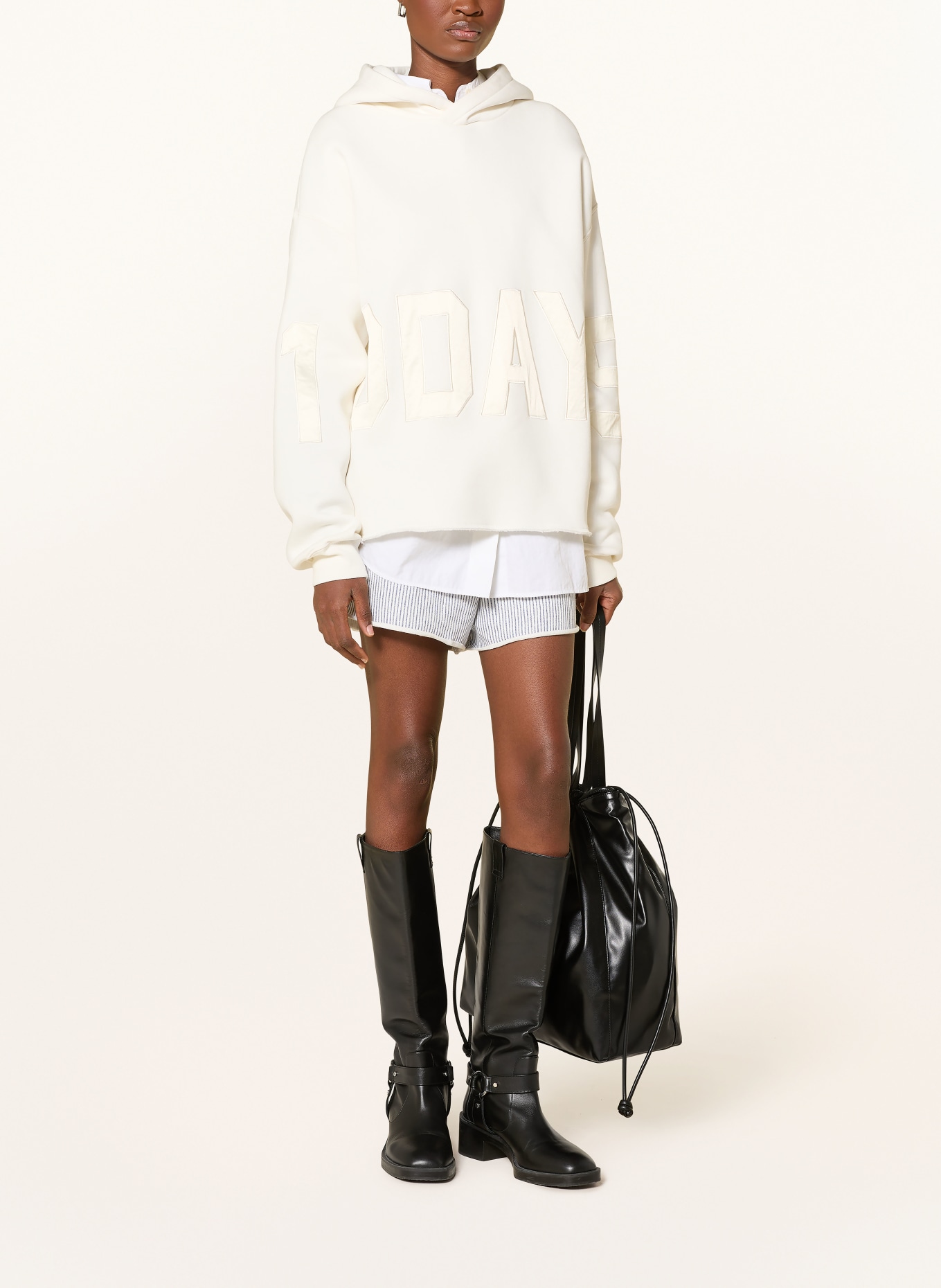 10DAYS Hoodie: WEISS / ECRU