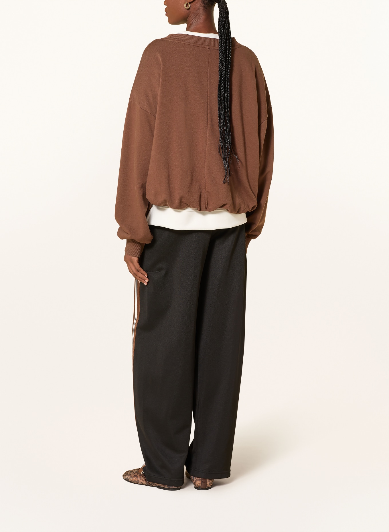 10DAYS Tepláky s pruhy: ČERNÁ / HNĚDÁ / BÍLÁ