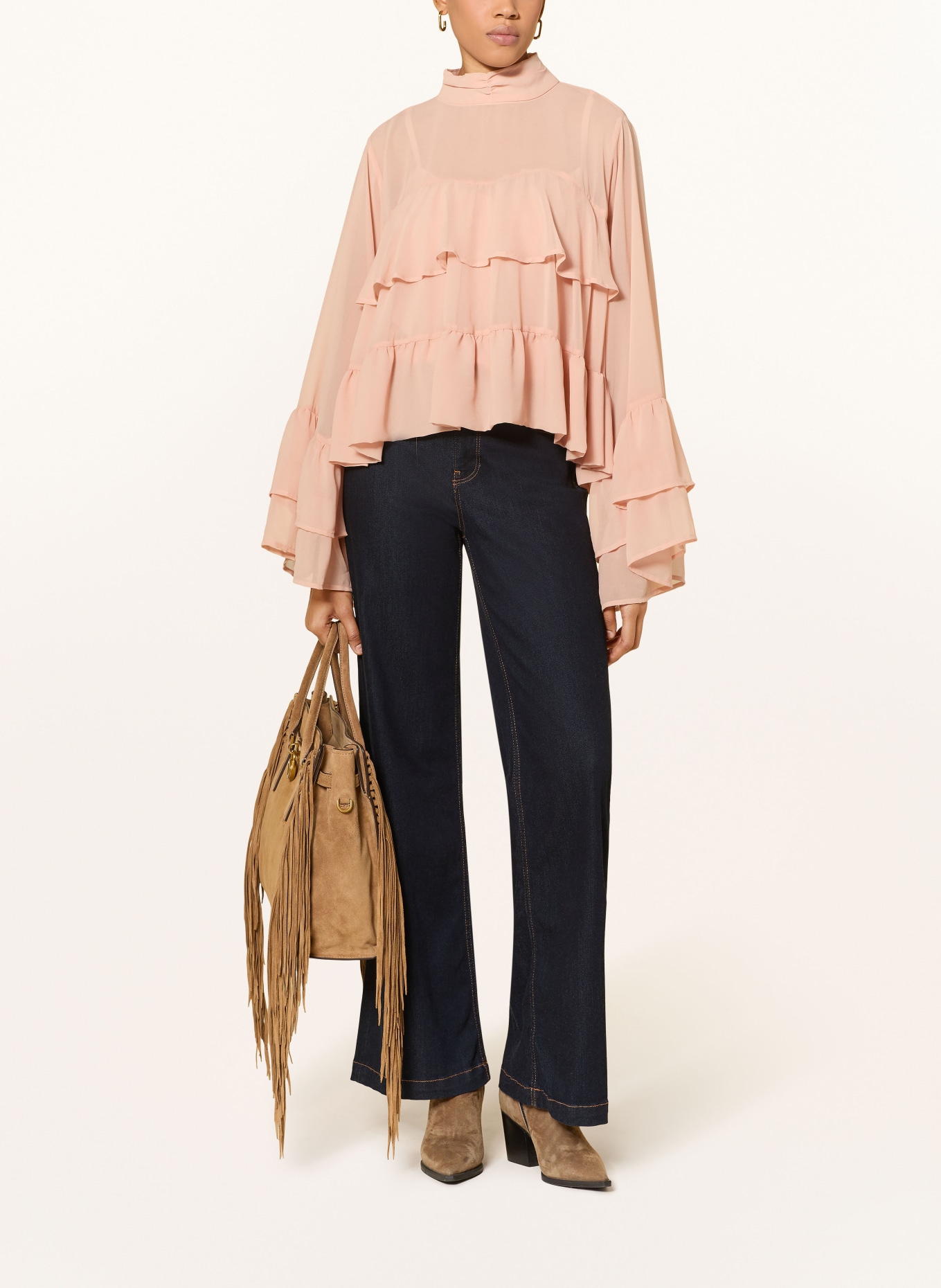 GESTUZ Chemisier à volants GZCHIFFANY: SAUMON