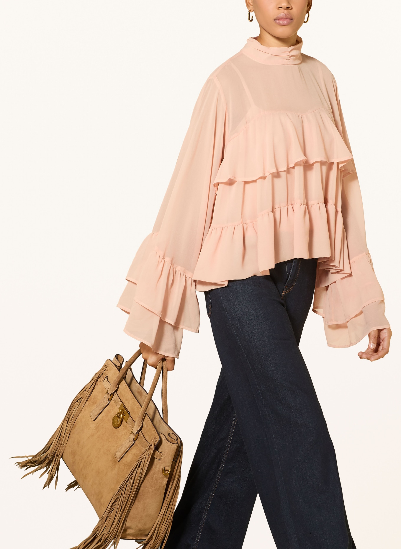 GESTUZ Chemisier à volants GZCHIFFANY: SAUMON