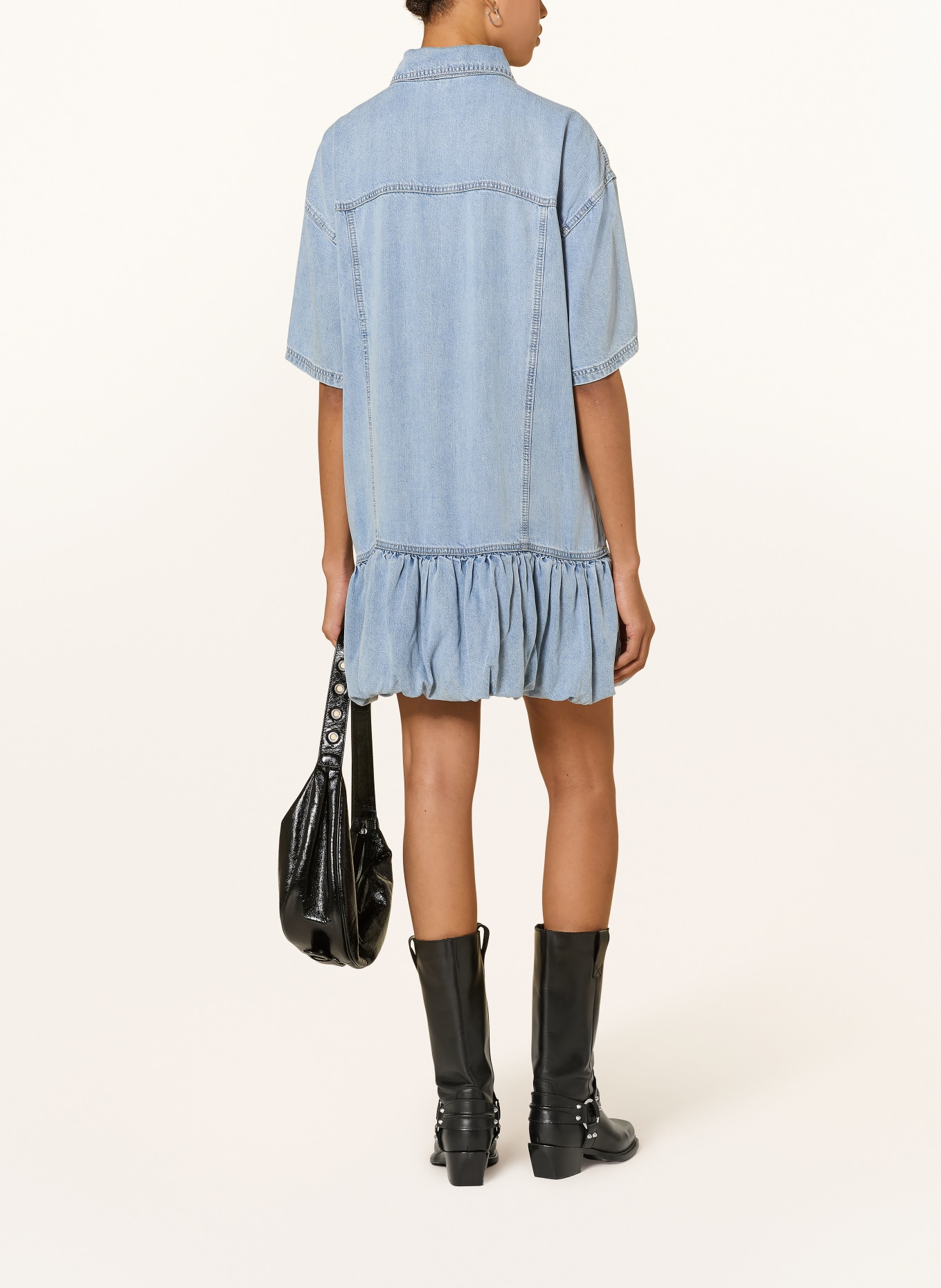 GESTUZ GZSEA denim dress with 3/4 sleeves: LIGHT BLUE