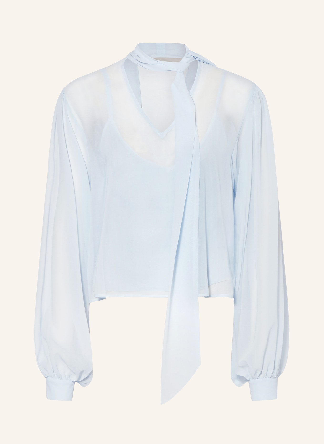 GESTUZ GZZURINA bow blouse: LIGHT BLUE