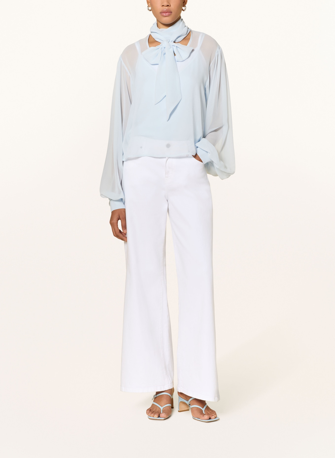 GESTUZ GZZURINA bow blouse: LIGHT BLUE