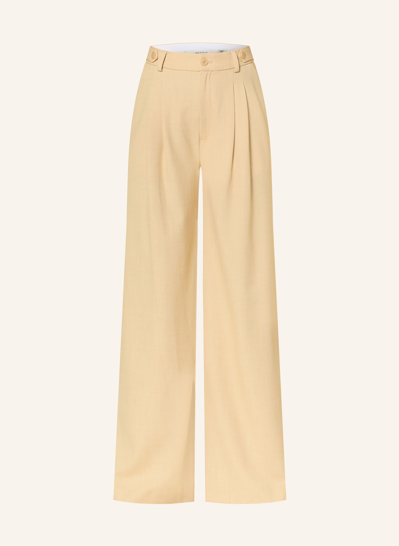 GESTUZ STACY wide-leg pants: LIGHT YELLOW