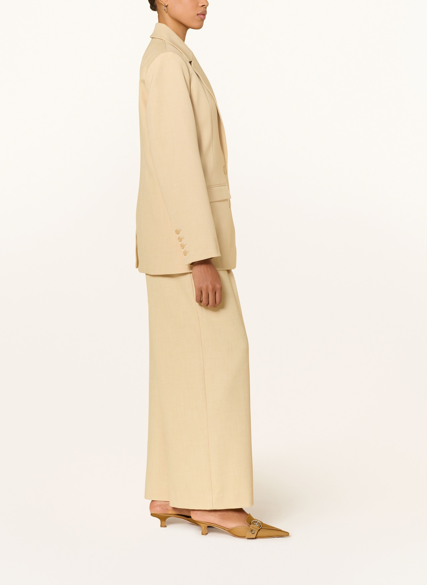 GESTUZ STACY wide-leg pants: LIGHT YELLOW
