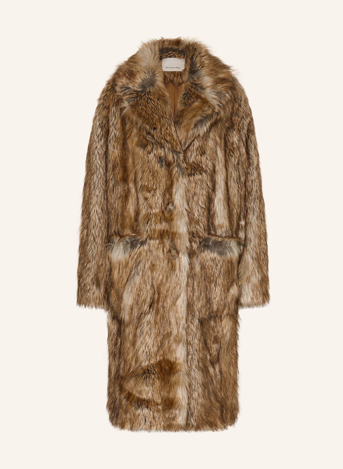 The Frankie Shop Kunstfell-Mantel RELLA: HELLBRAUN / DUNKELBRAUN