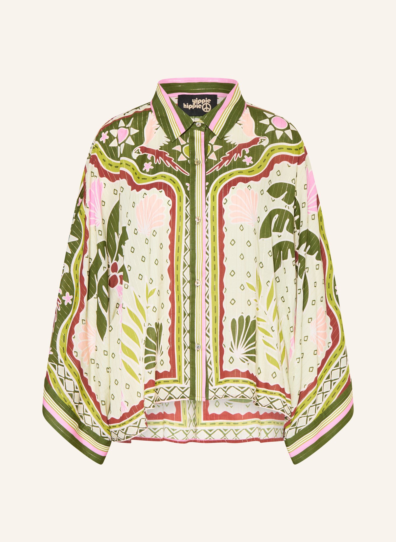 yippie hippie Bluzka z brokatową nicią: KHAKI / RÓŻOWY / JASNOZIELONY