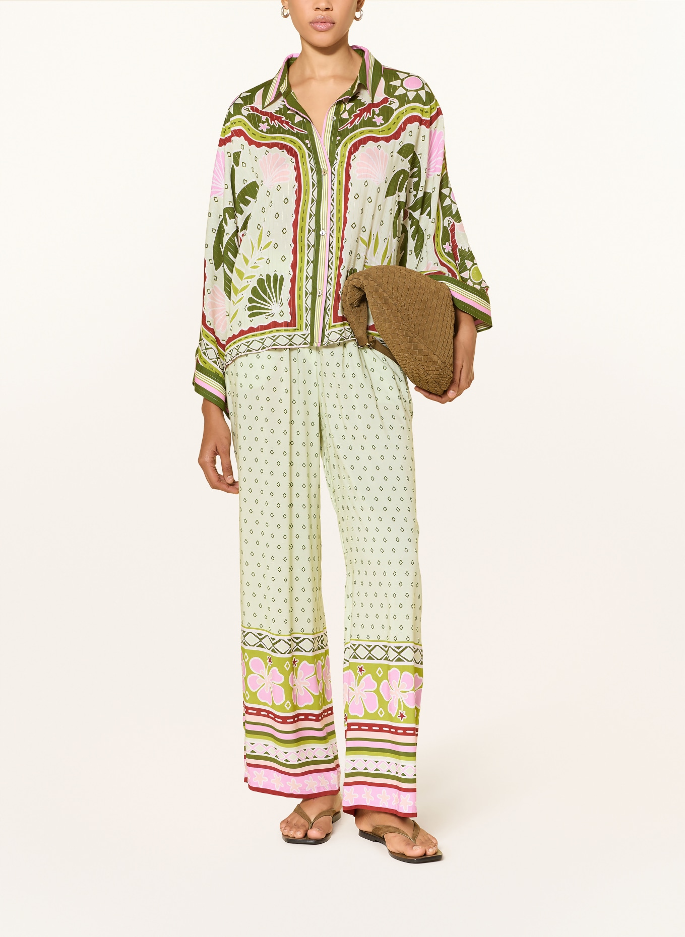 yippie hippie Bluzka z brokatową nicią: KHAKI / RÓŻOWY / JASNOZIELONY