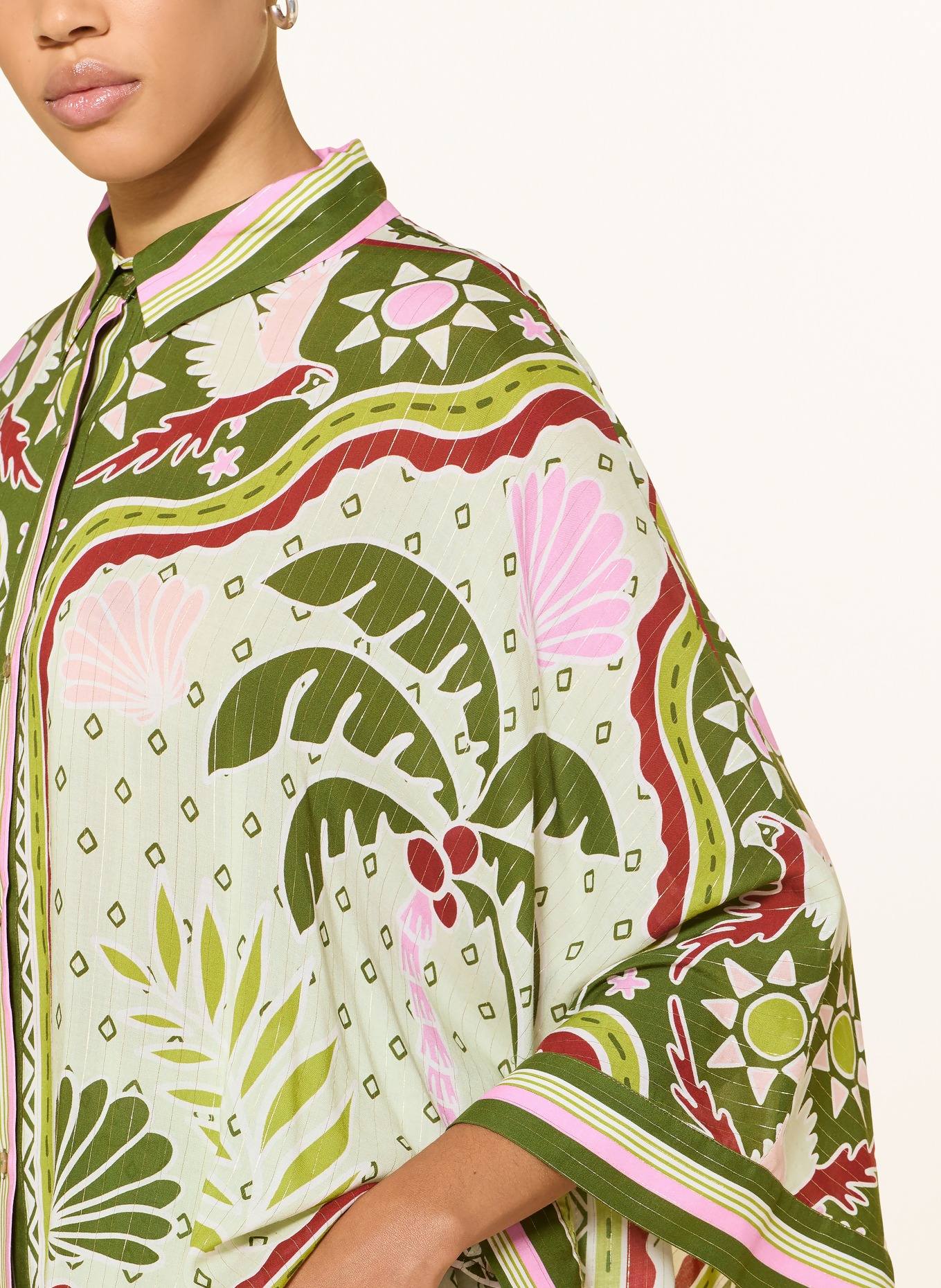 yippie hippie Bluzka z brokatową nicią: KHAKI / RÓŻOWY / JASNOZIELONY