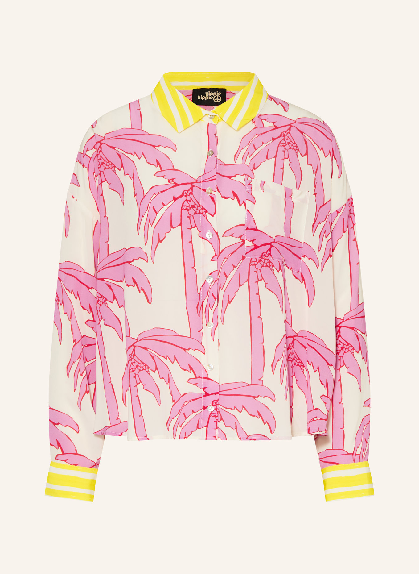 yippie hippie Hemdbluse: WEISS / PINK / GELB