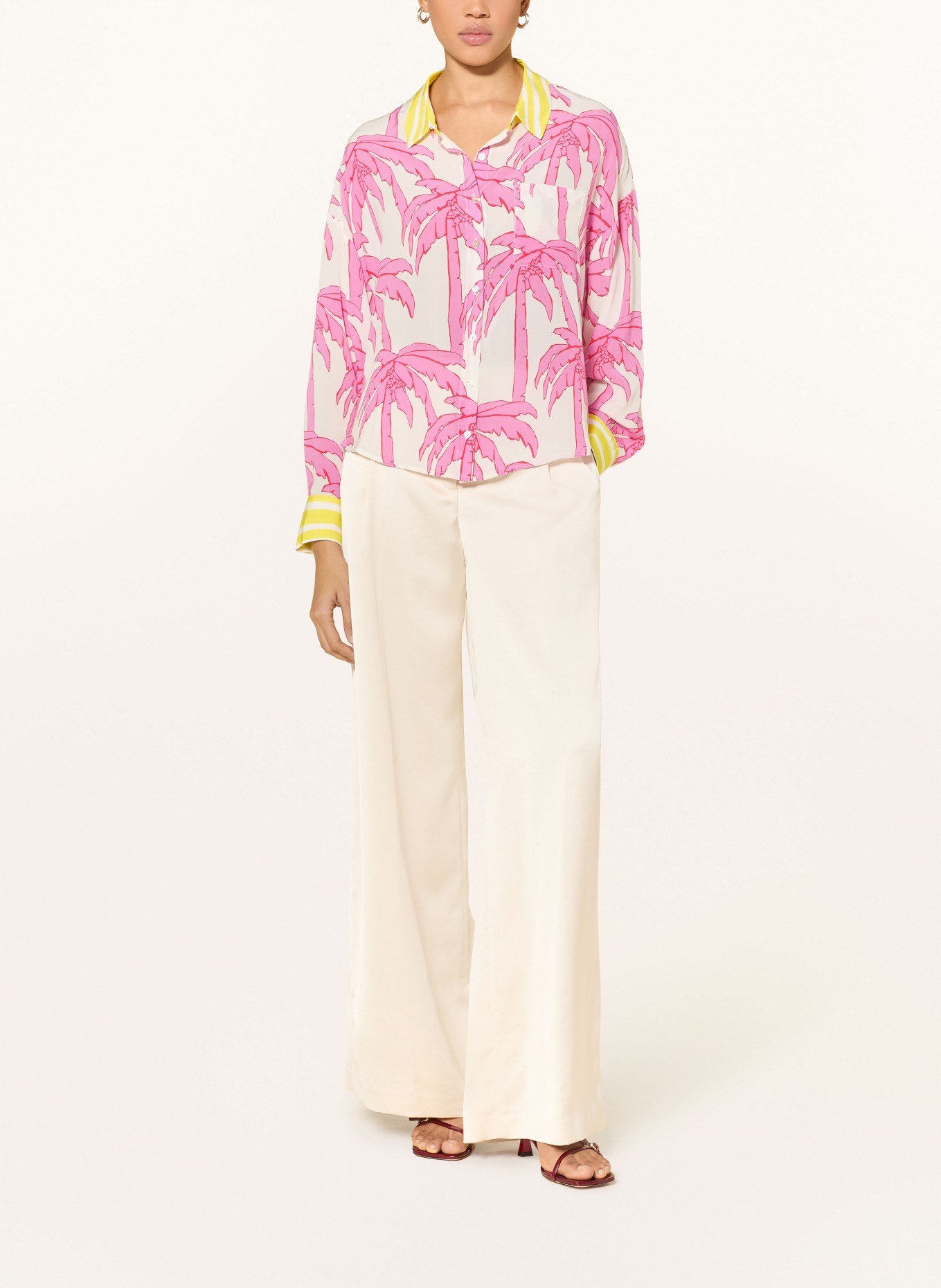 yippie hippie Hemdbluse: WEISS / PINK / GELB