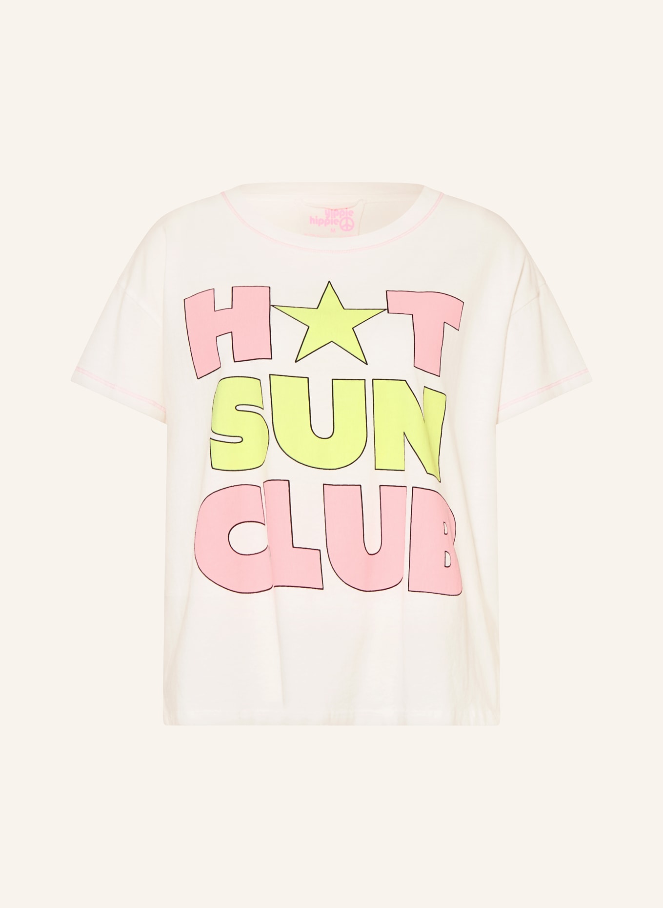 yippie hippie T-Shirt: WEISS / NEONROSA / GELB