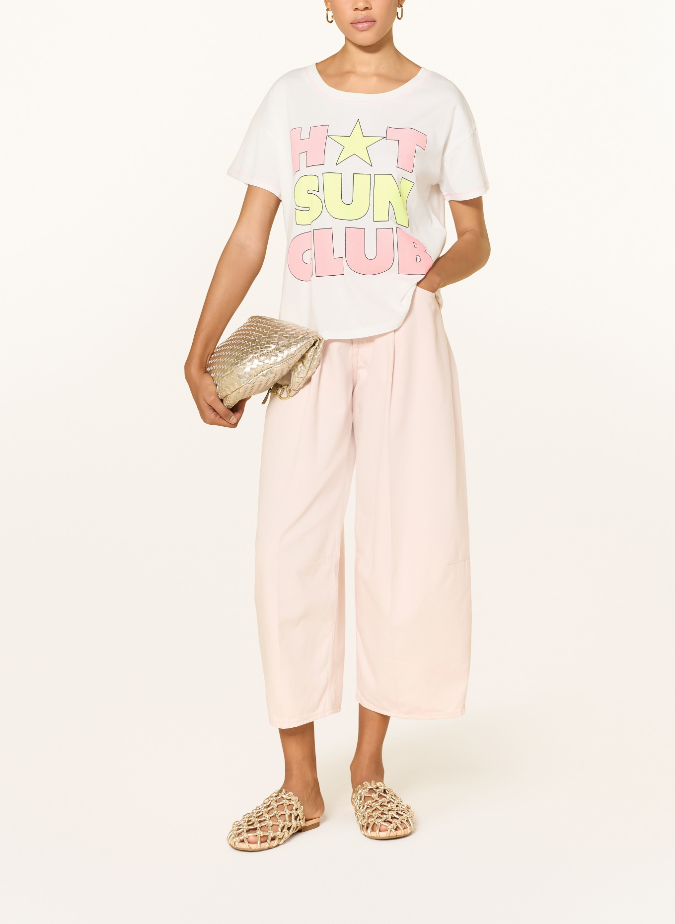 yippie hippie T-Shirt: WEISS / NEONROSA / GELB