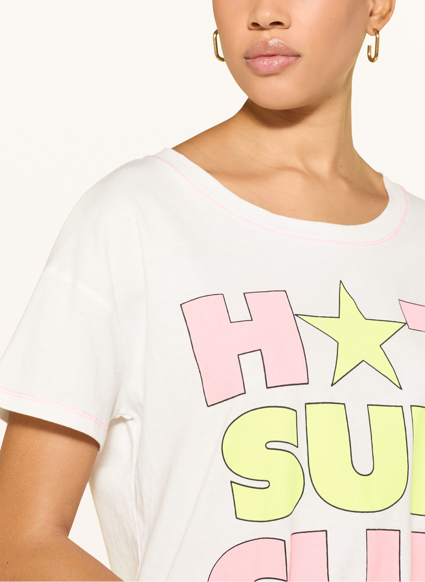 yippie hippie T-Shirt: WEISS / NEONROSA / GELB