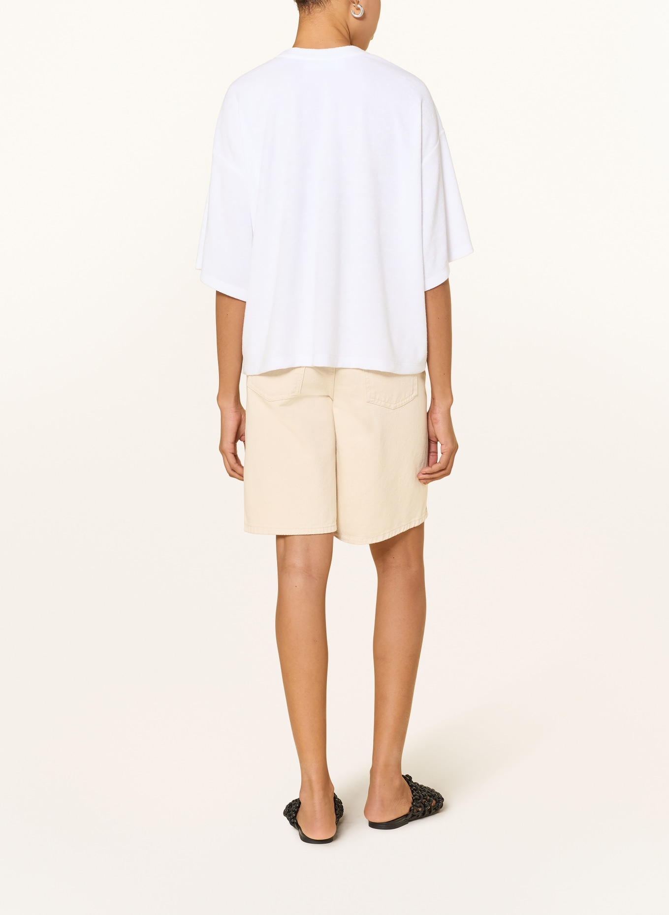 yippie hippie T-Shirt aus Frottee: WEISS / BEIGE