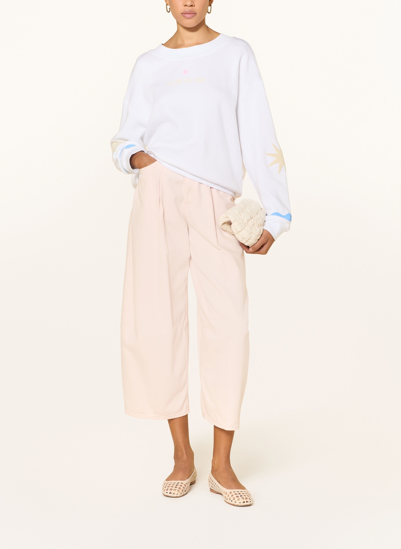 yippie hippie sweatshirt: WHITE