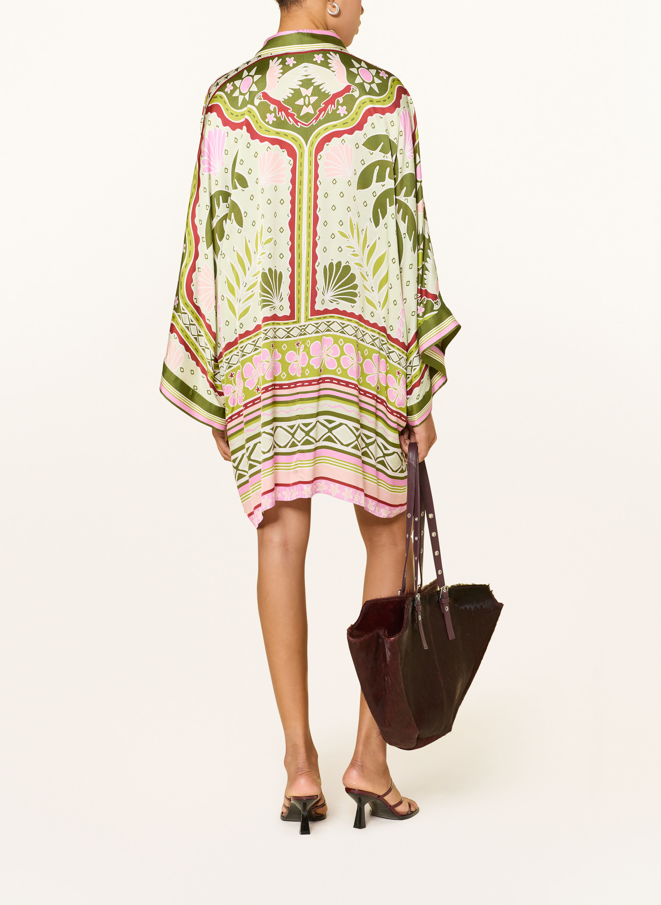 yippie hippie Hemdblusenkleid: HELLGRÜN / ROSA / KHAKI