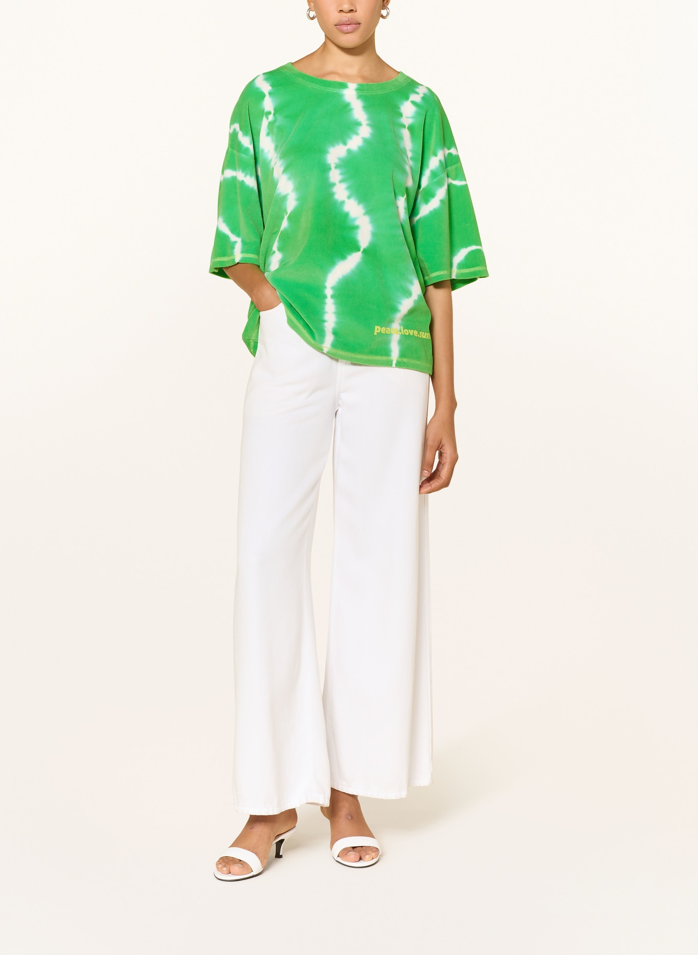 yippie hippie Nickishirt: GRÜN / WEISS