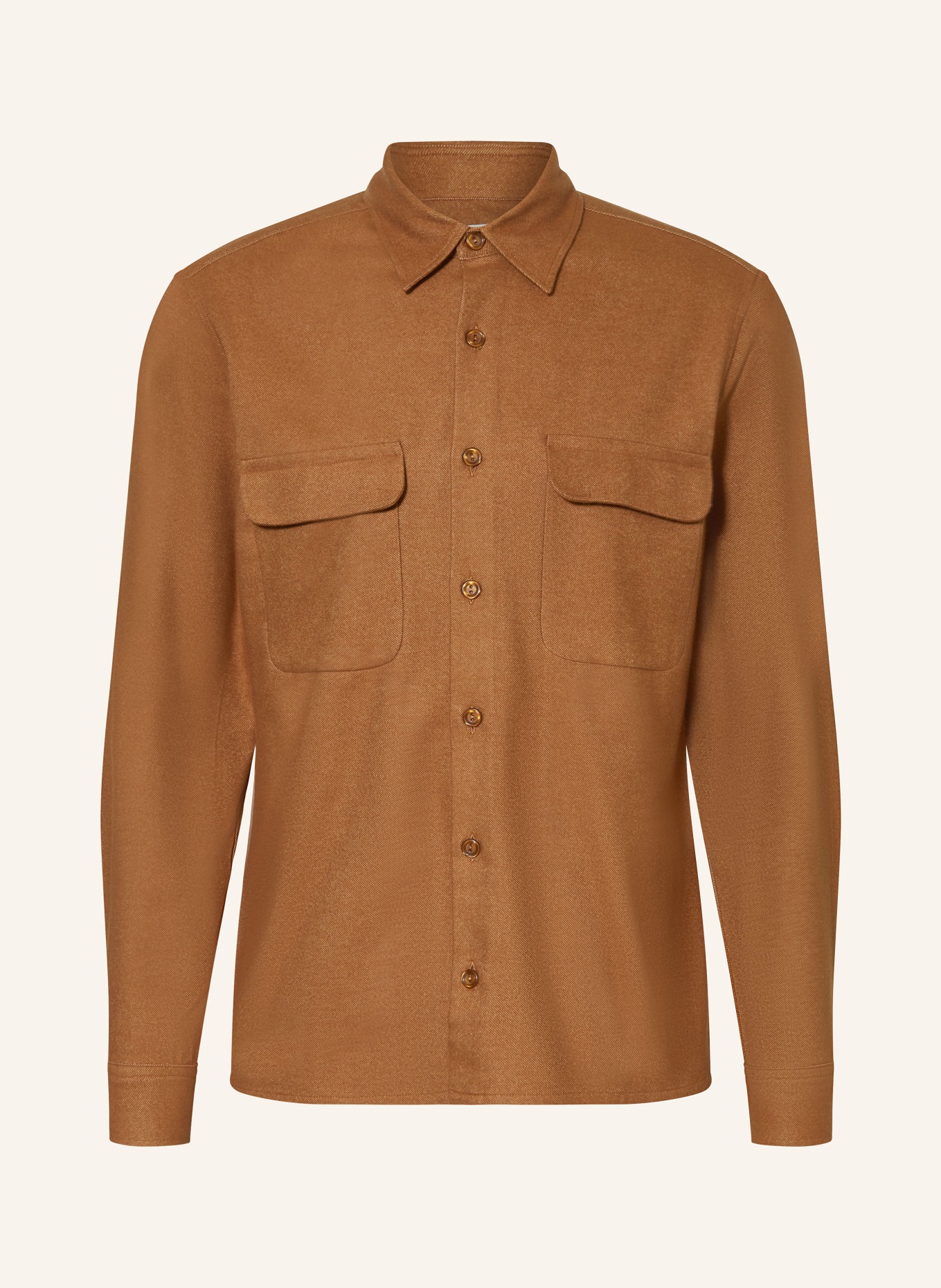 SANDRO Flanell-Overshirt: COGNAC