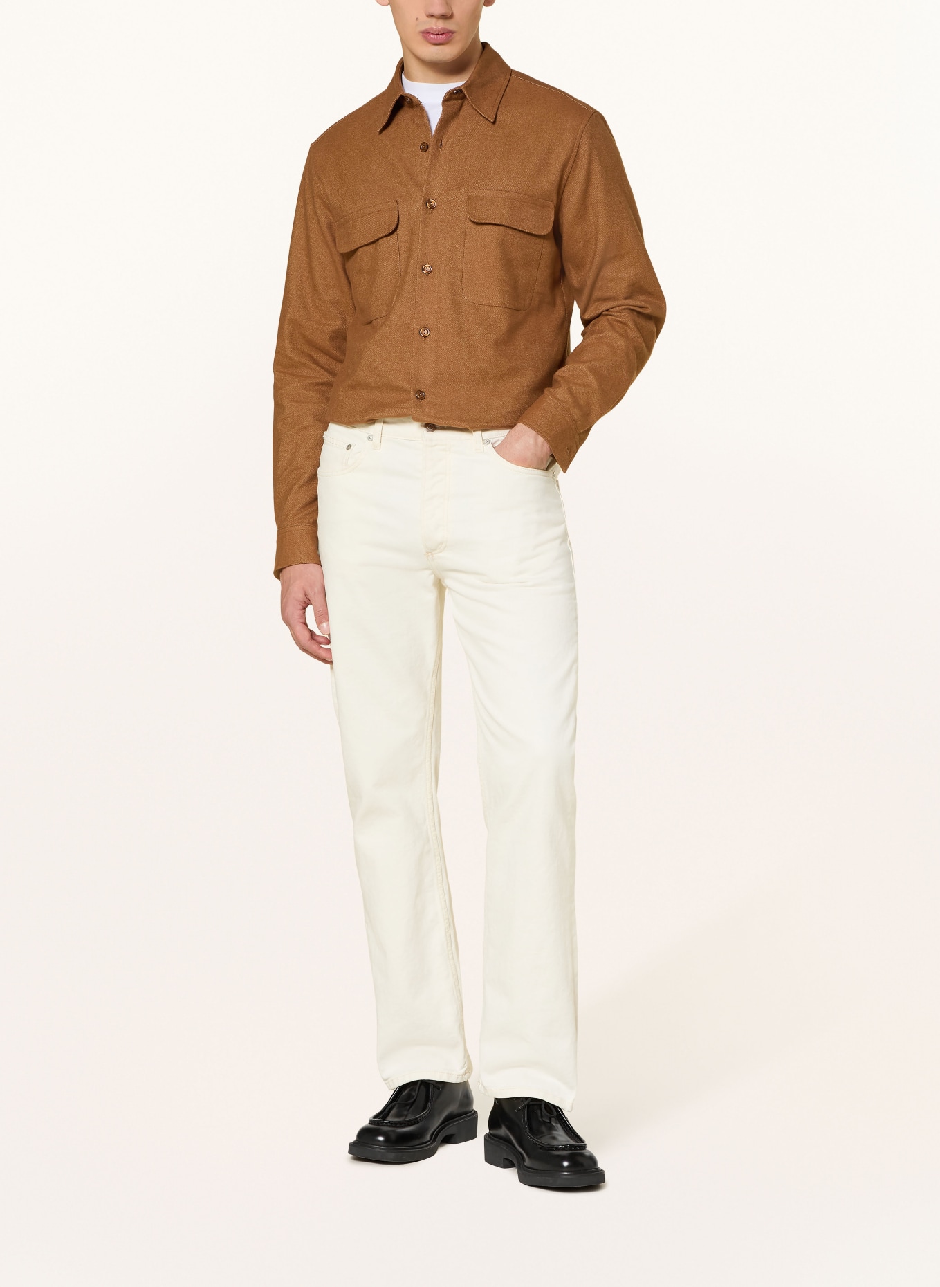 SANDRO Flanell-Overshirt: COGNAC