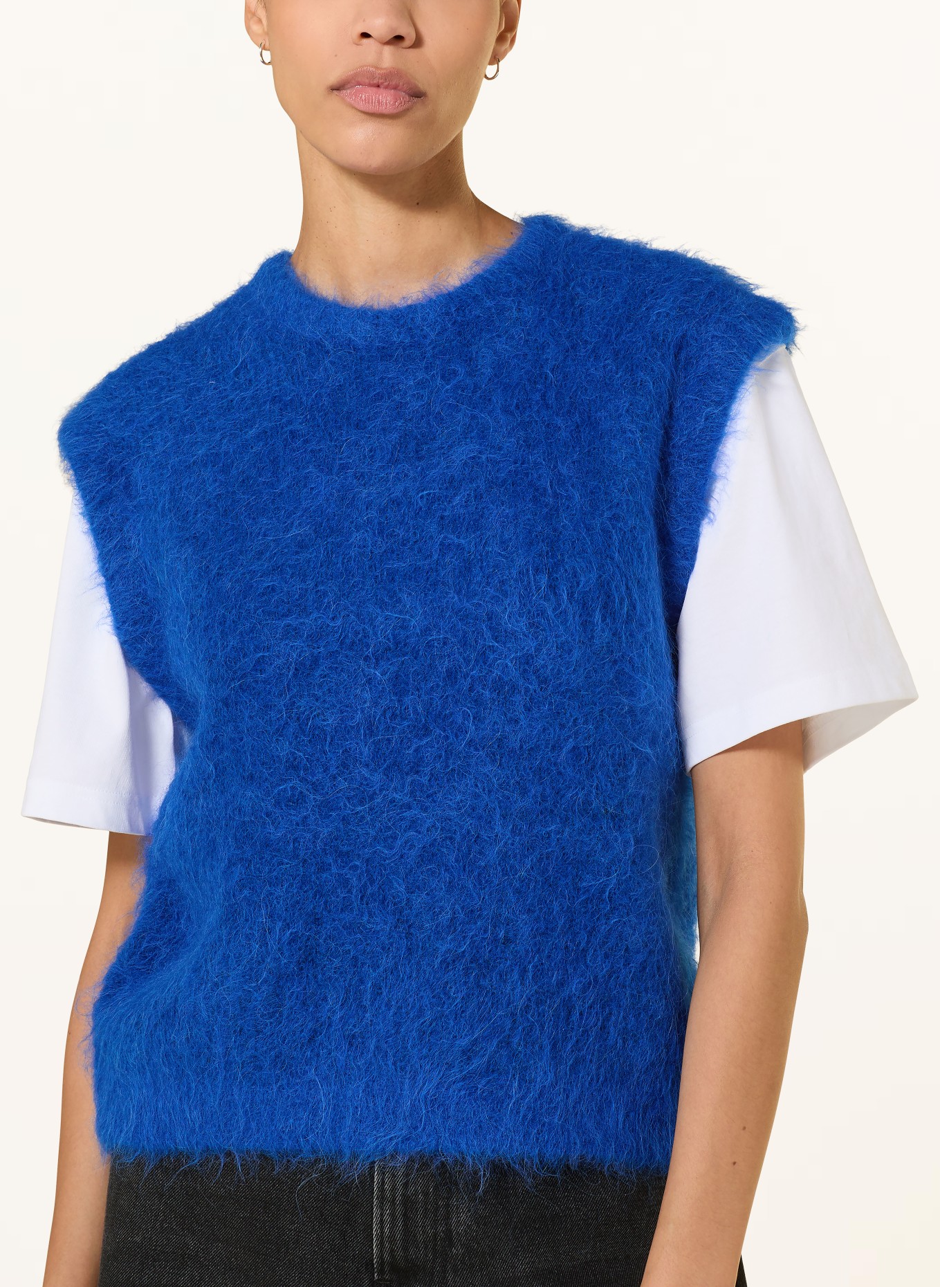 American Vintage Sweter bez rękawów NIBY z alpaki: NIEBIESKI