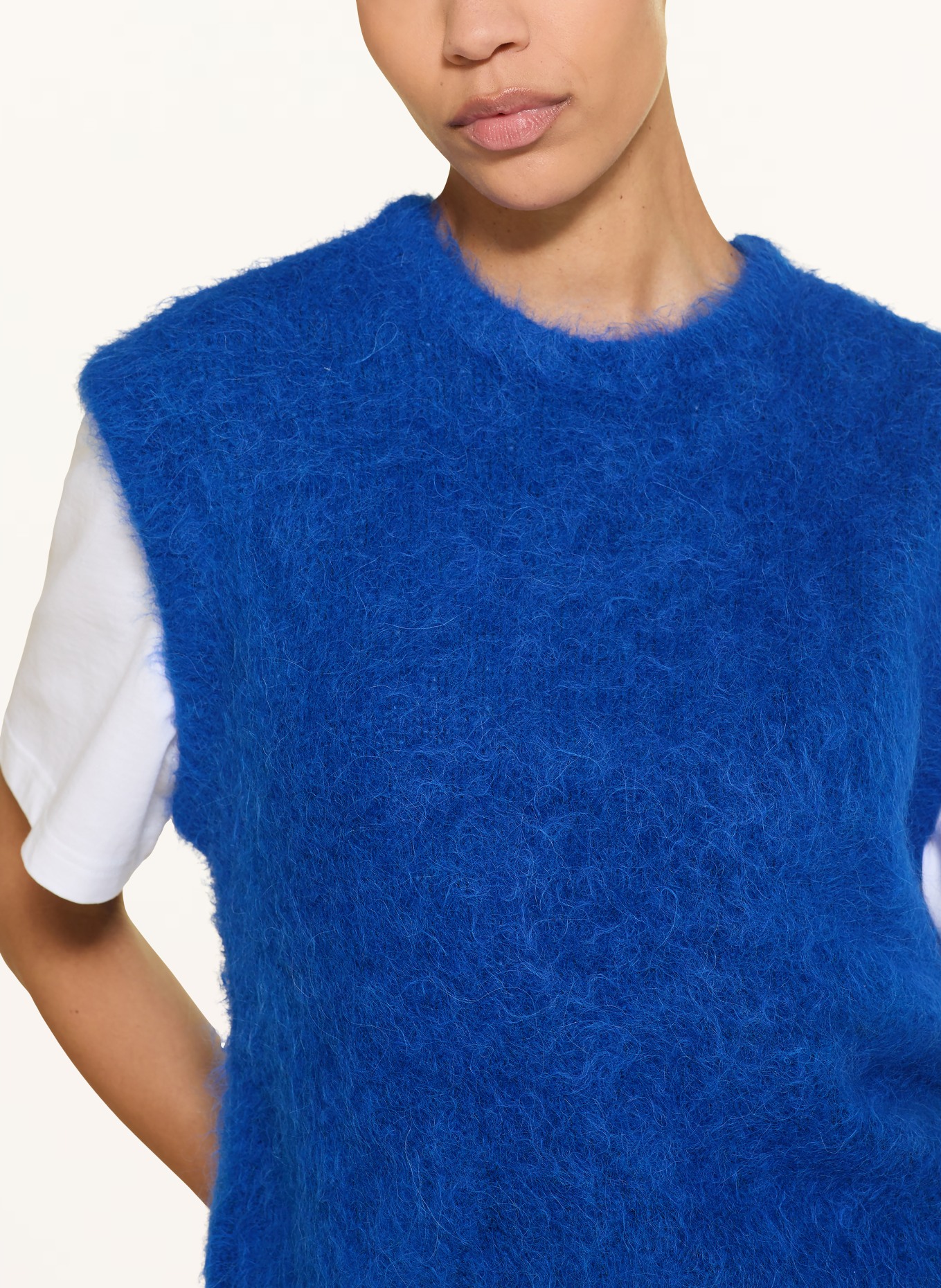 American Vintage Sweter bez rękawów NIBY z alpaki: NIEBIESKI