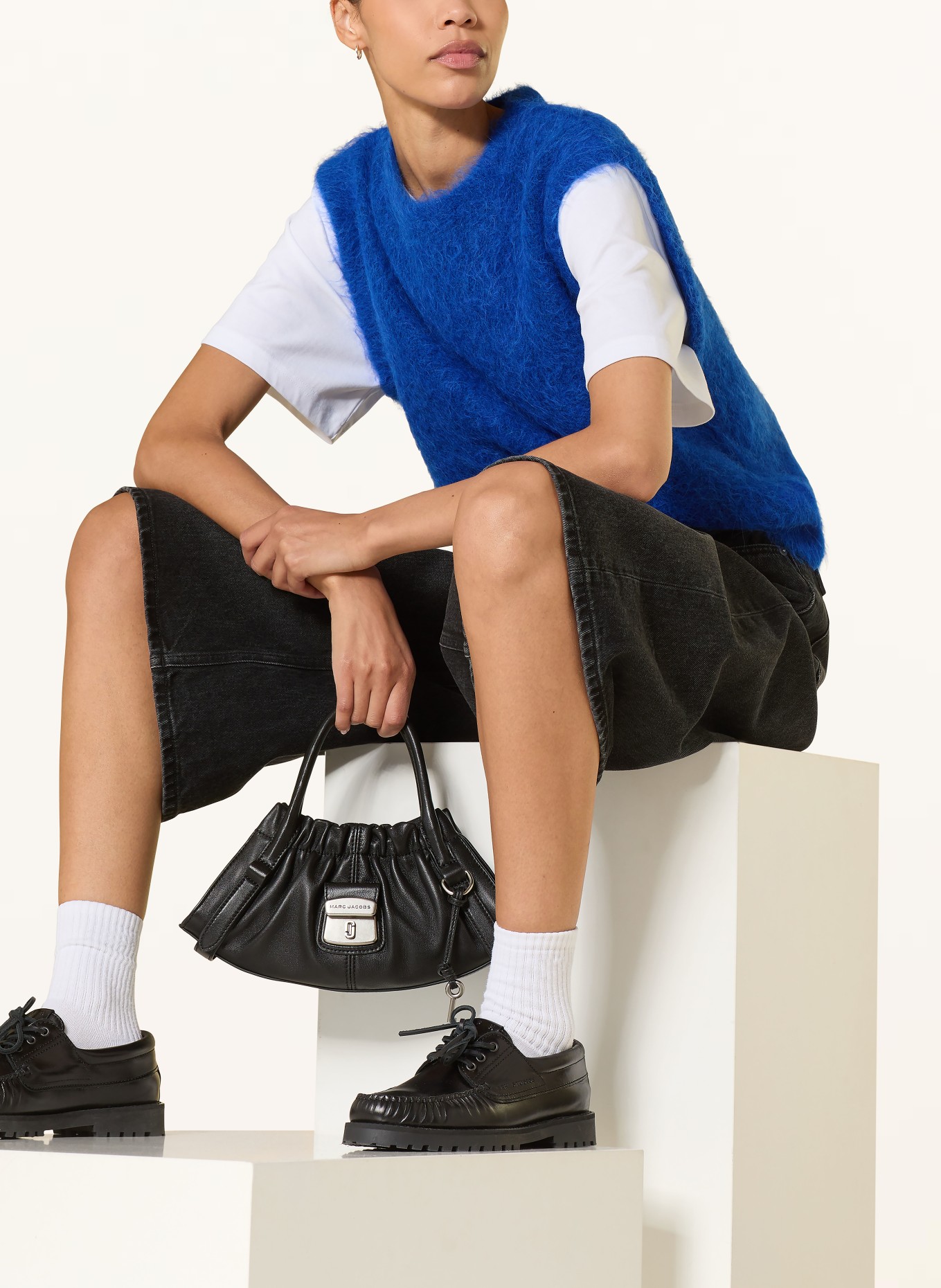 American Vintage Sweter bez rękawów NIBY z alpaki: NIEBIESKI