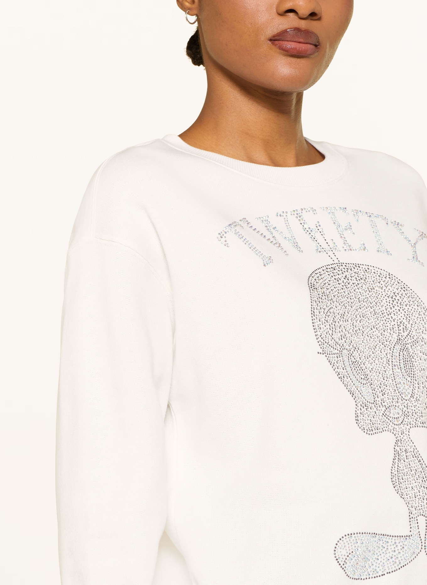 Princess GOES HOLLYWOOD Bluza TWEETY z kamieniami ozdobnymi: BIAŁY / SREBRNY