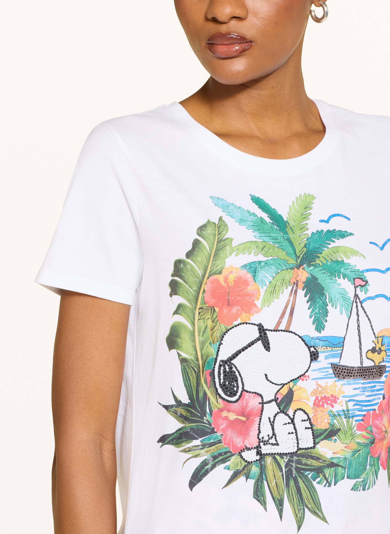 Princess GOES HOLLYWOOD T-Shirt mit Schmucksteinen: WEISS / ROT / GRÜN