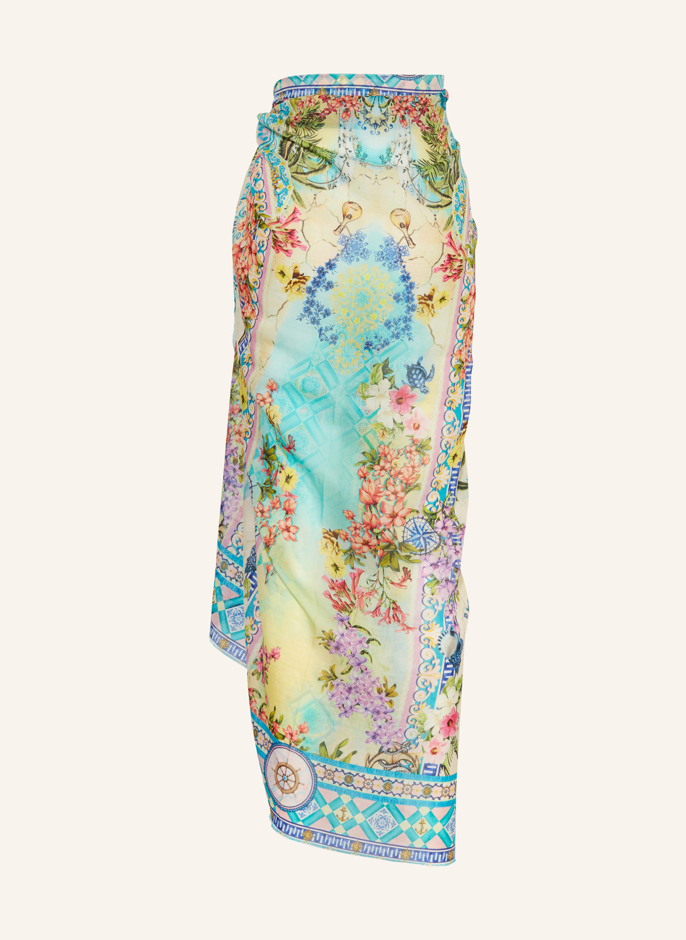 Princess GOES HOLLYWOOD sarong: TURQUOISE / PINK / YELLOW