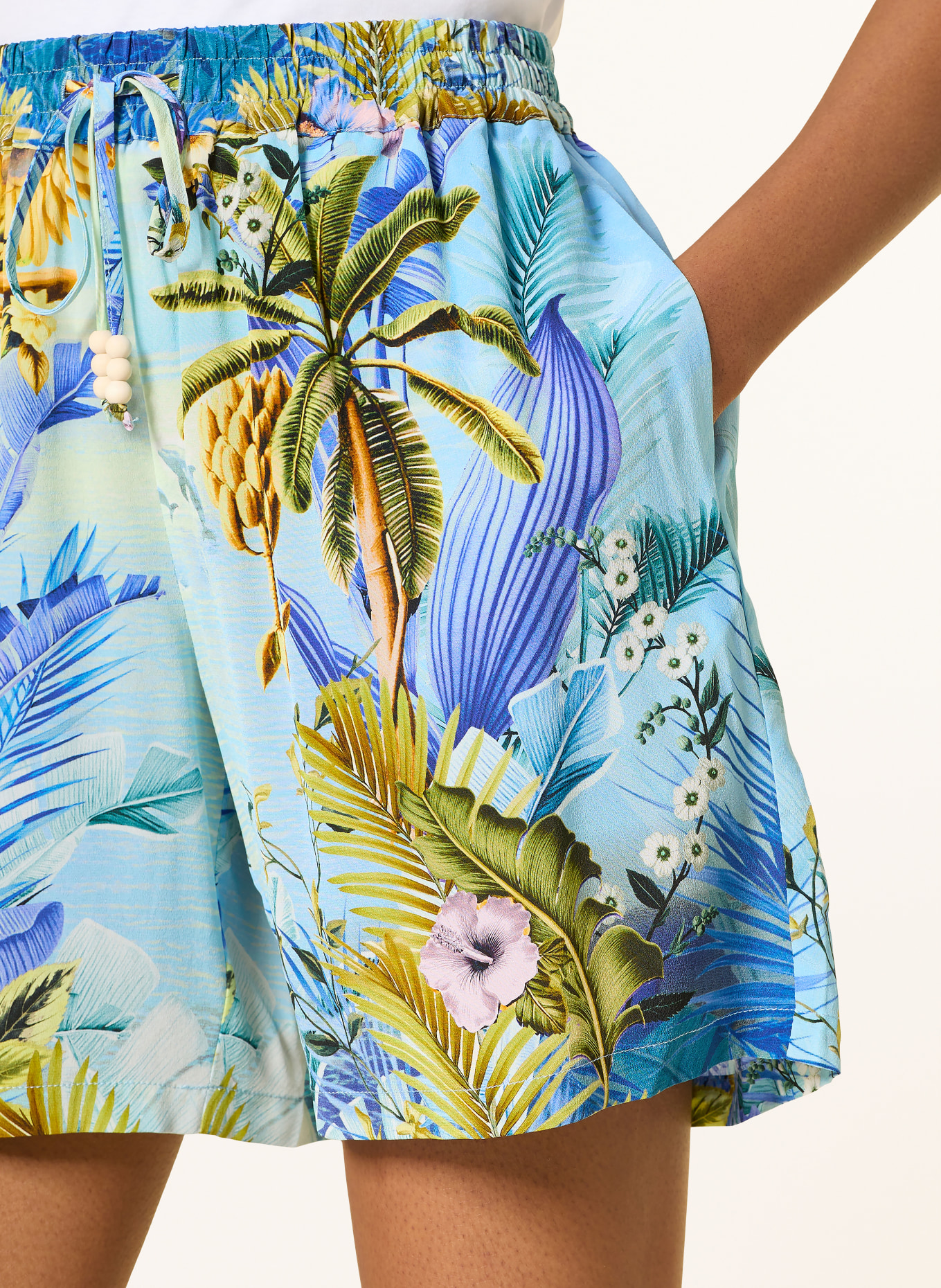 Princess GOES HOLLYWOOD silk shorts: LIGHT BLUE / YELLOW / DARK BLUE