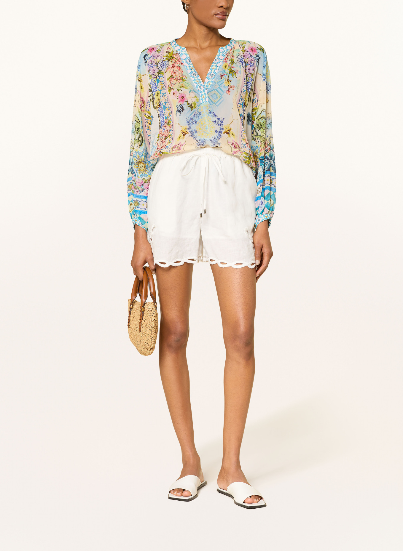 Princess GOES HOLLYWOOD Hedvábná halenka: TYRKYSOVÁ / TMAVĚ ŽLUTÁ / MODRÁ