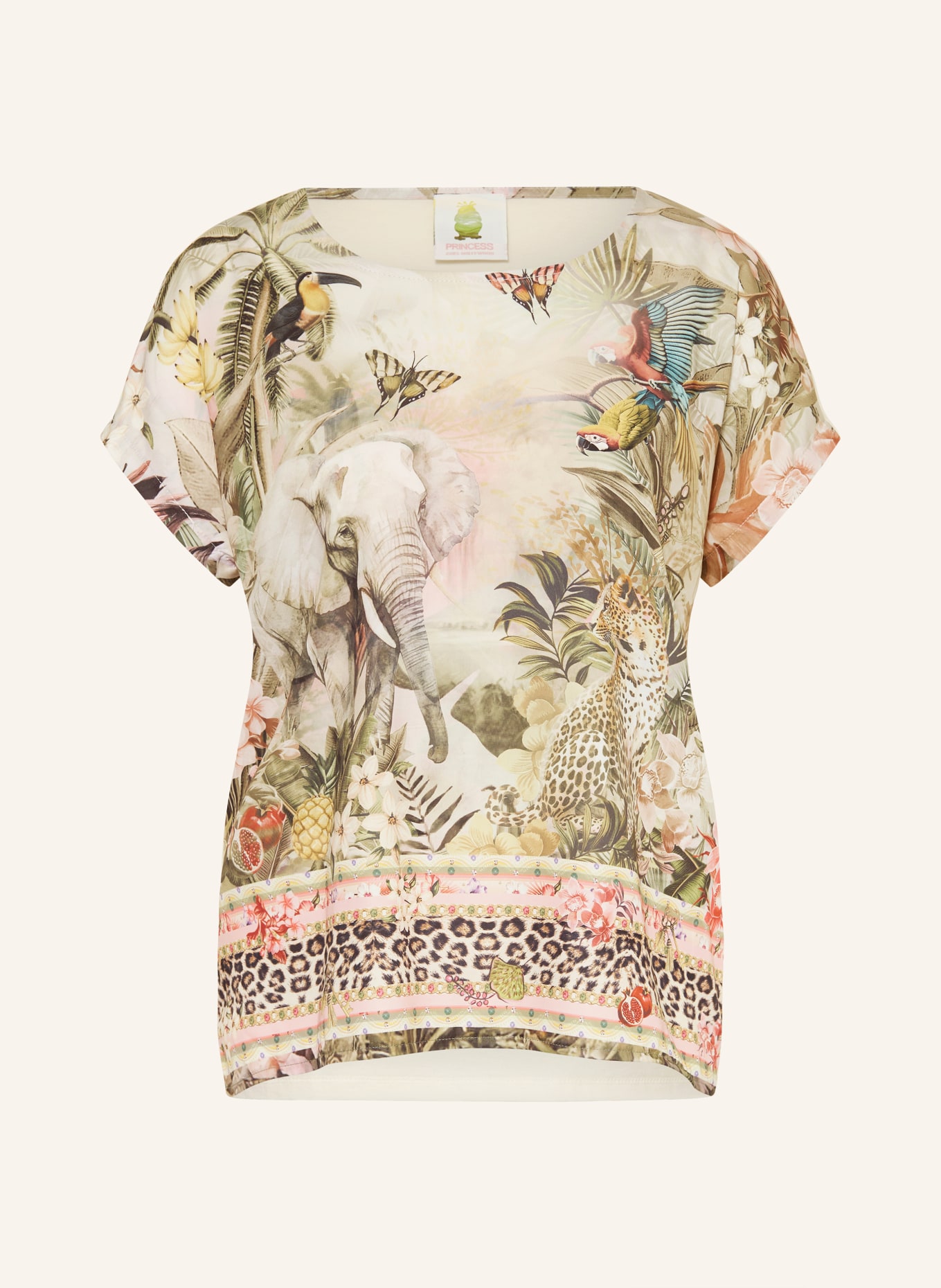 Princess GOES HOLLYWOOD Tričko z kombinace materiálů: BÍLÁ / ŽLUTÁ / ZELENÁ