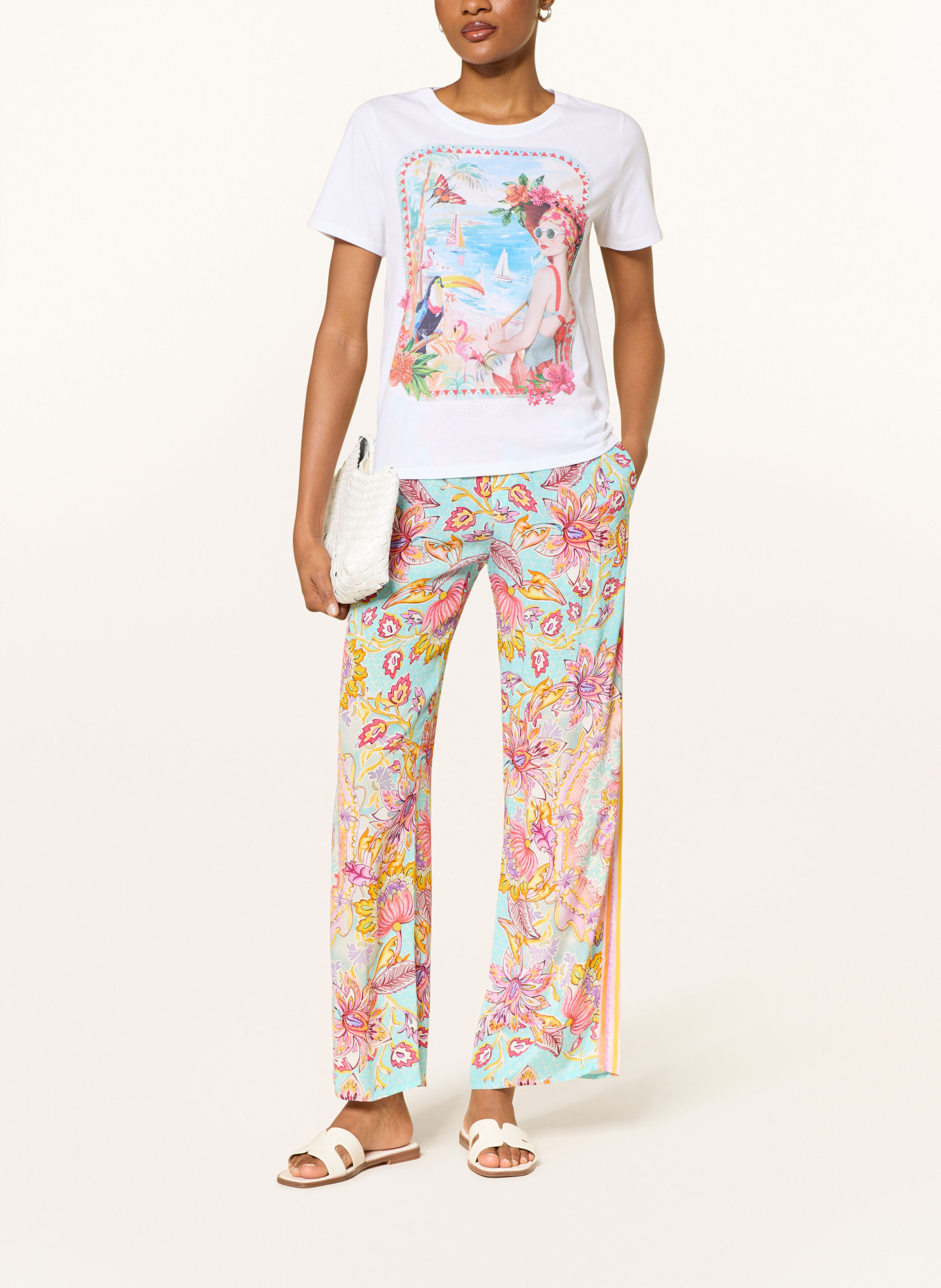 Princess GOES HOLLYWOOD T-shirt avec pierres précieuses: BLANC / ROUGE / BLEU