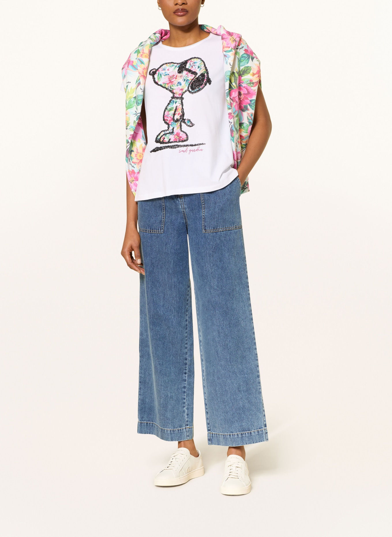 Princess GOES HOLLYWOOD T-shirt à paillettes: BLANC / ROUGE / NOIR