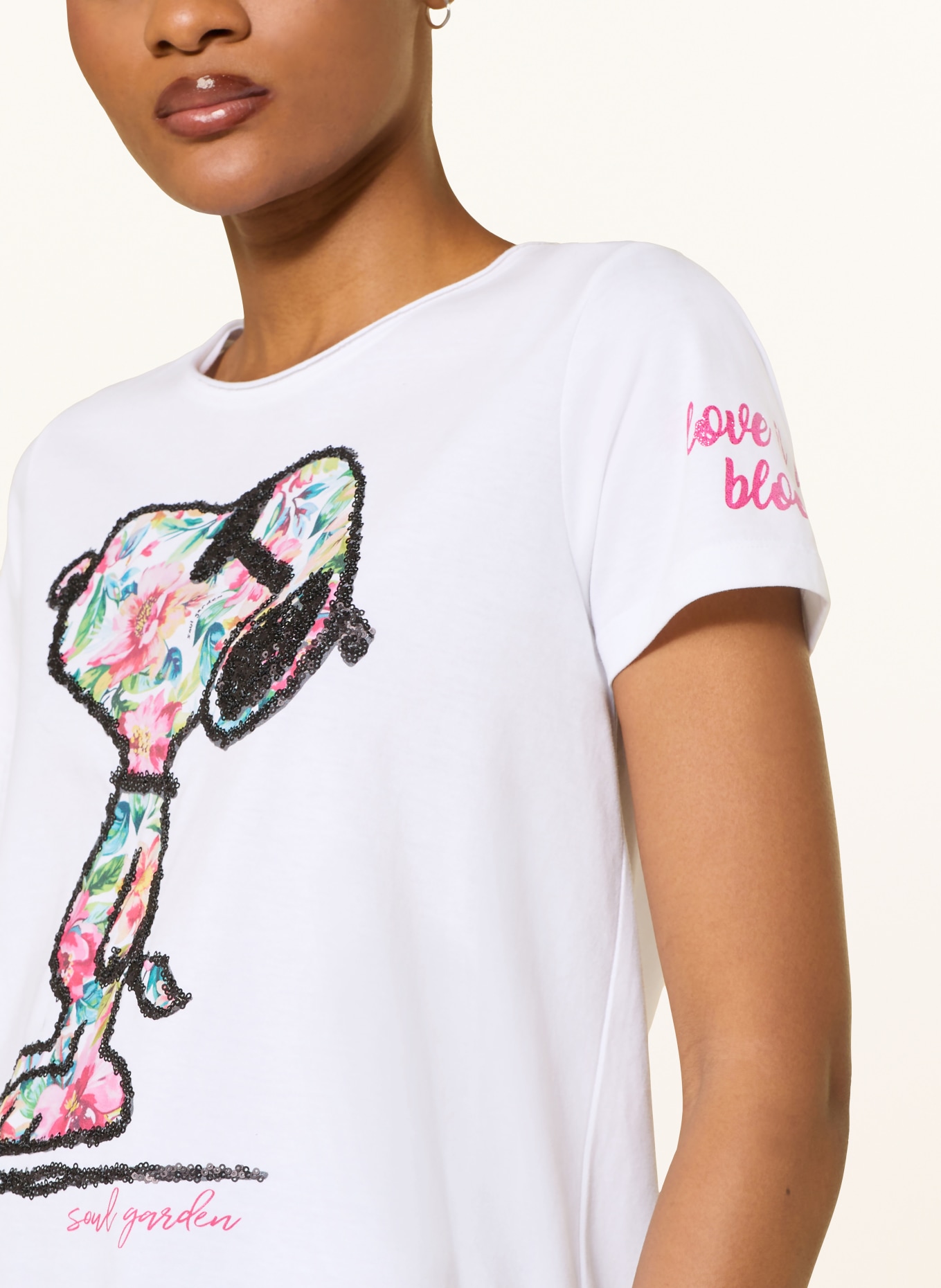 Princess GOES HOLLYWOOD T-shirt à paillettes: BLANC / ROUGE / NOIR