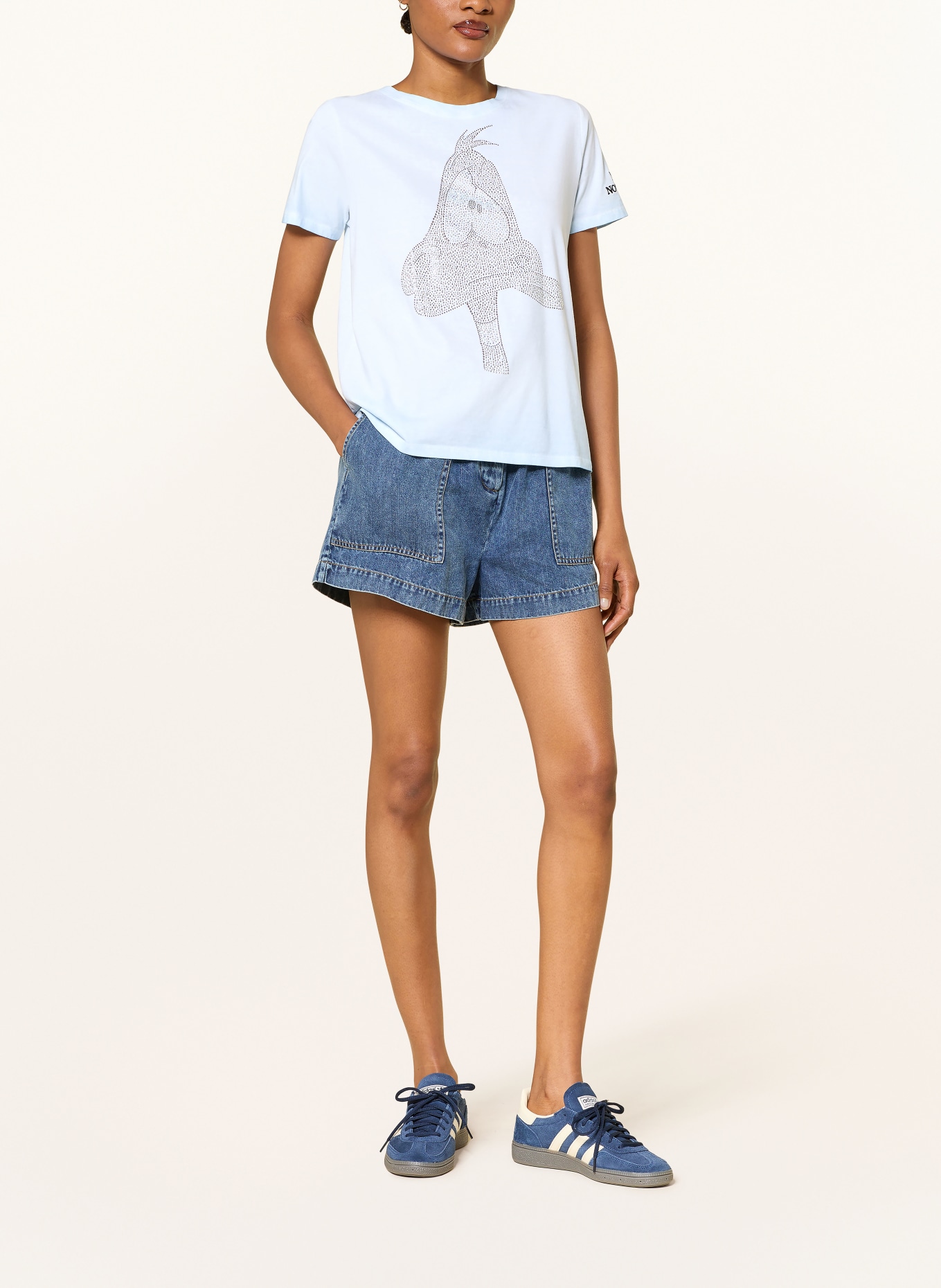 Princess GOES HOLLYWOOD T-Shirt mit Schmucksteinen: HELLBLAU / SILBER / SCHWARZ