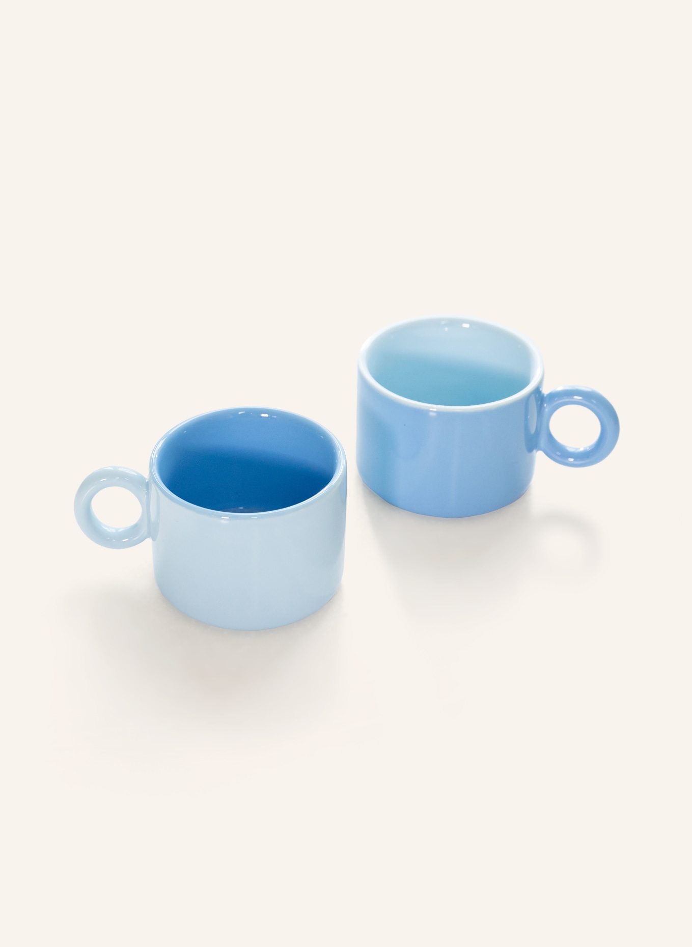 &k amsterdam 2er-Set Henkelbecher CHIQUITO: HELLBLAU / BLAU