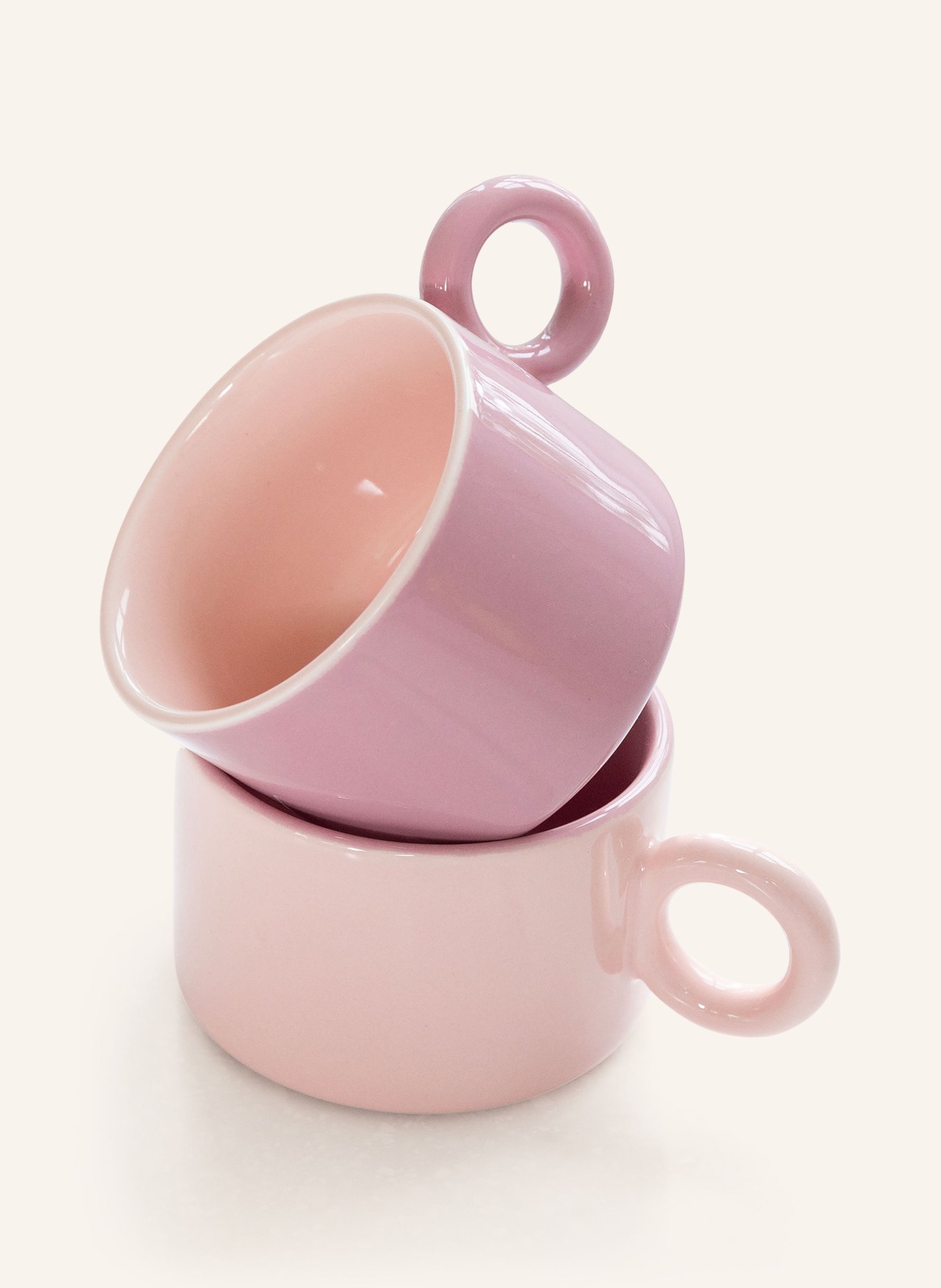 &k amsterdam 2er-Set Henkelbecher CHIQUITO: HELLROSA / ROSA