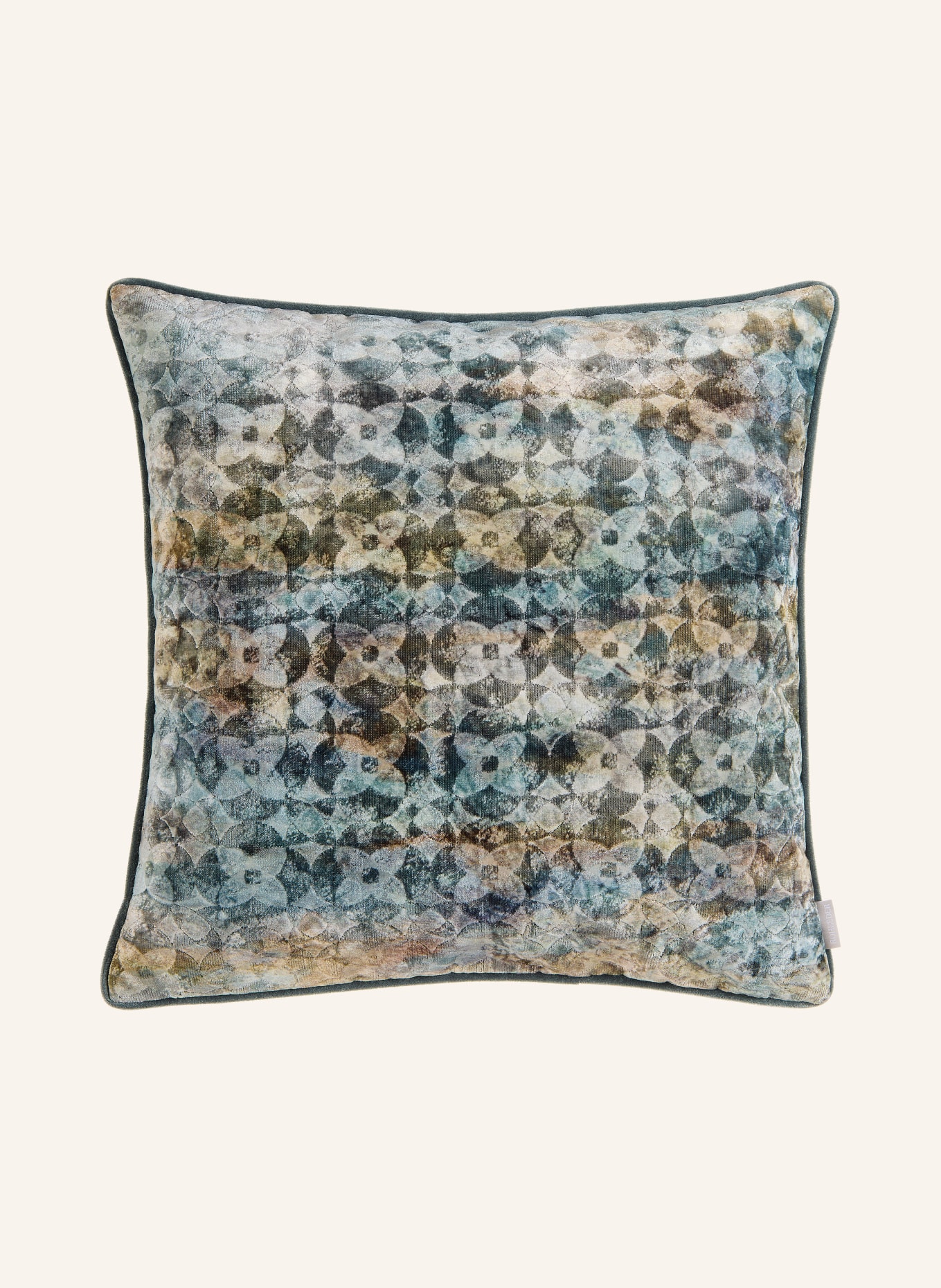 ROHLEDER Dekokissen LUNETTE aus Samt mit Federfüllung: BLAUGRAU