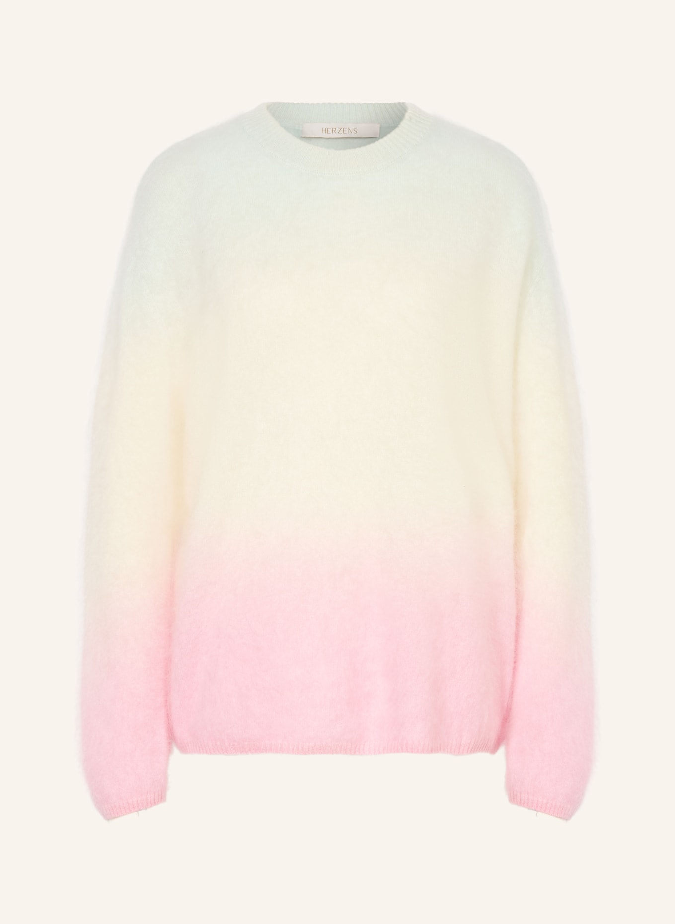 HERZENS Cashmere sweater: MINT / PINK / WHITE