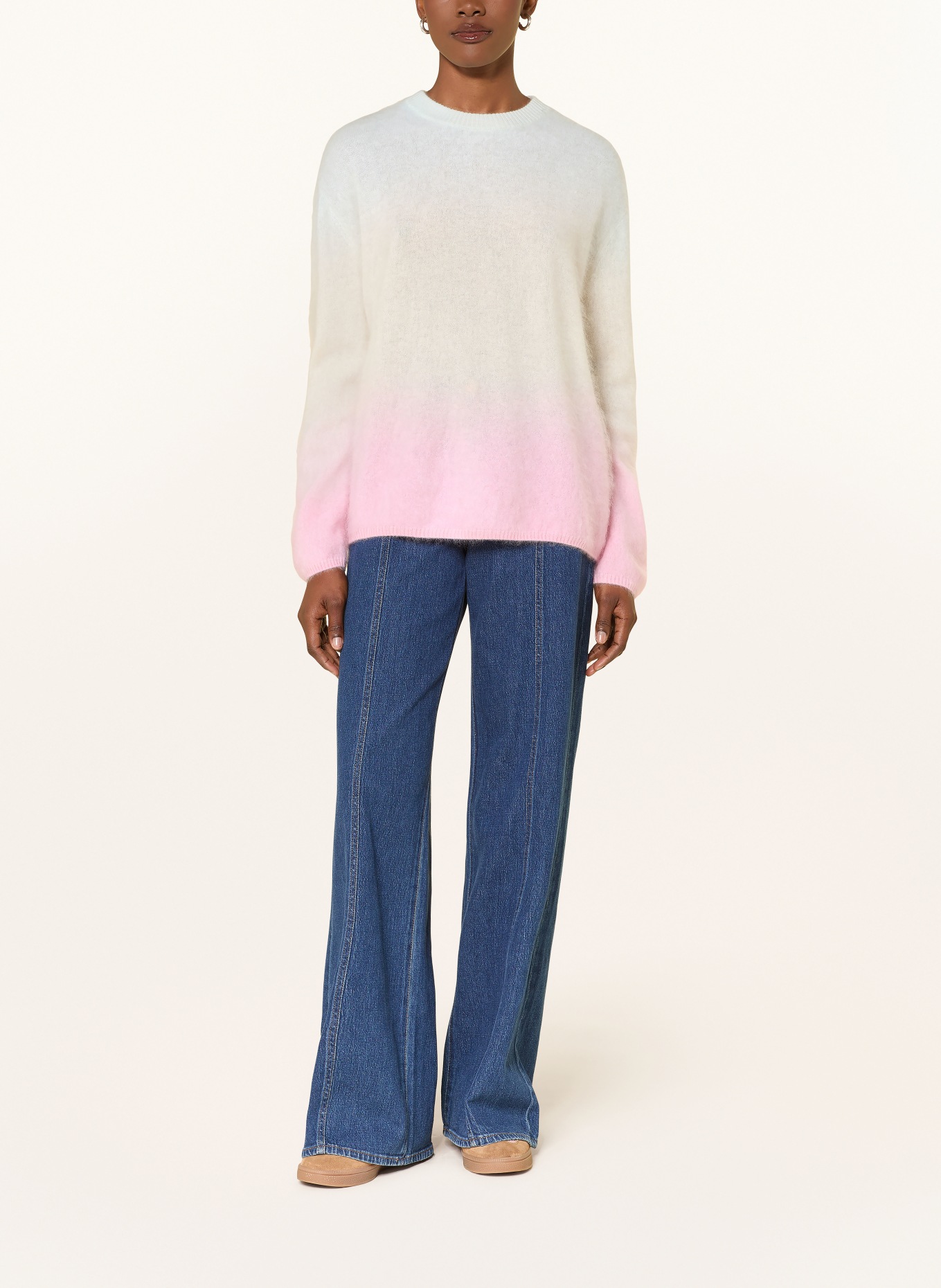 HERZENS Cashmere sweater: MINT / PINK / WHITE