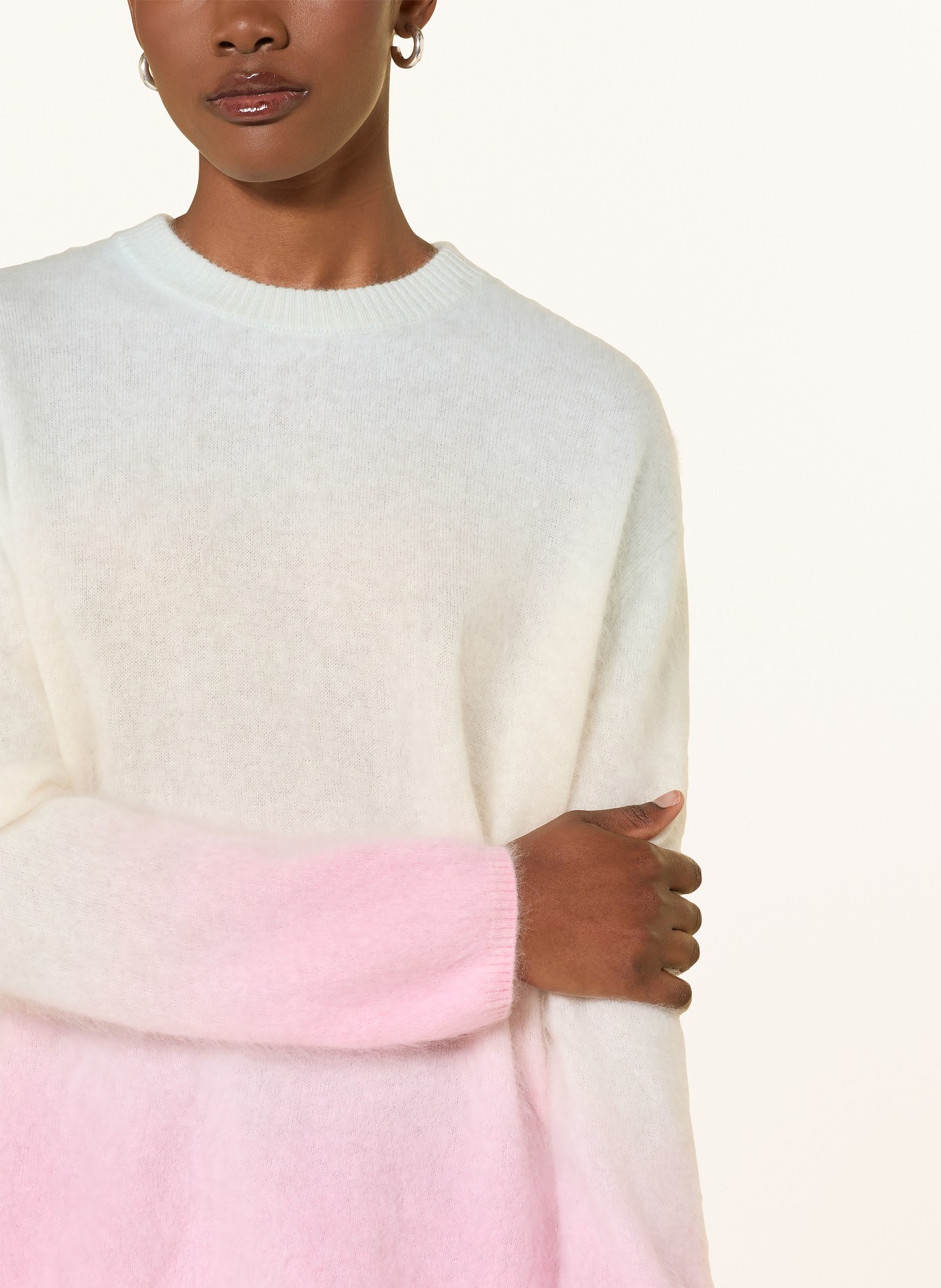 HERZENS Cashmere sweater: MINT / PINK / WHITE