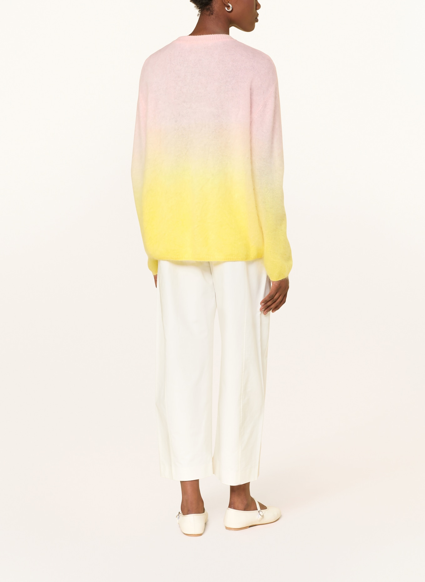 HERZENS Cashmere sweater: LIGHT PINK / LIGHT YELLOW / YELLOW