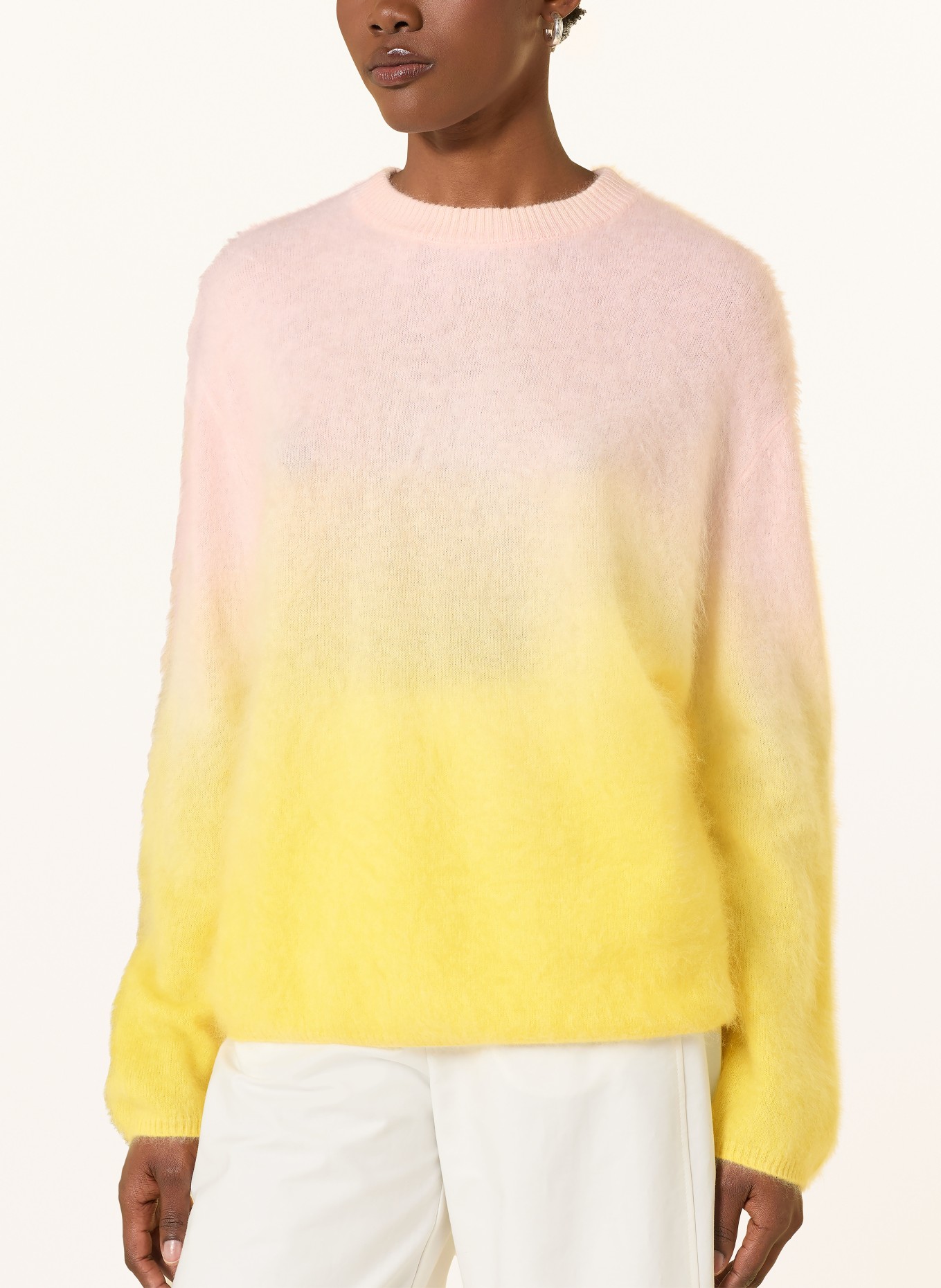 HERZENS Cashmere sweater: LIGHT PINK / LIGHT YELLOW / YELLOW